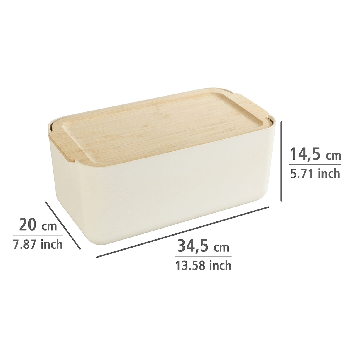 Derry Bread Box - Bamboo Lid & Integrated Cutting Board