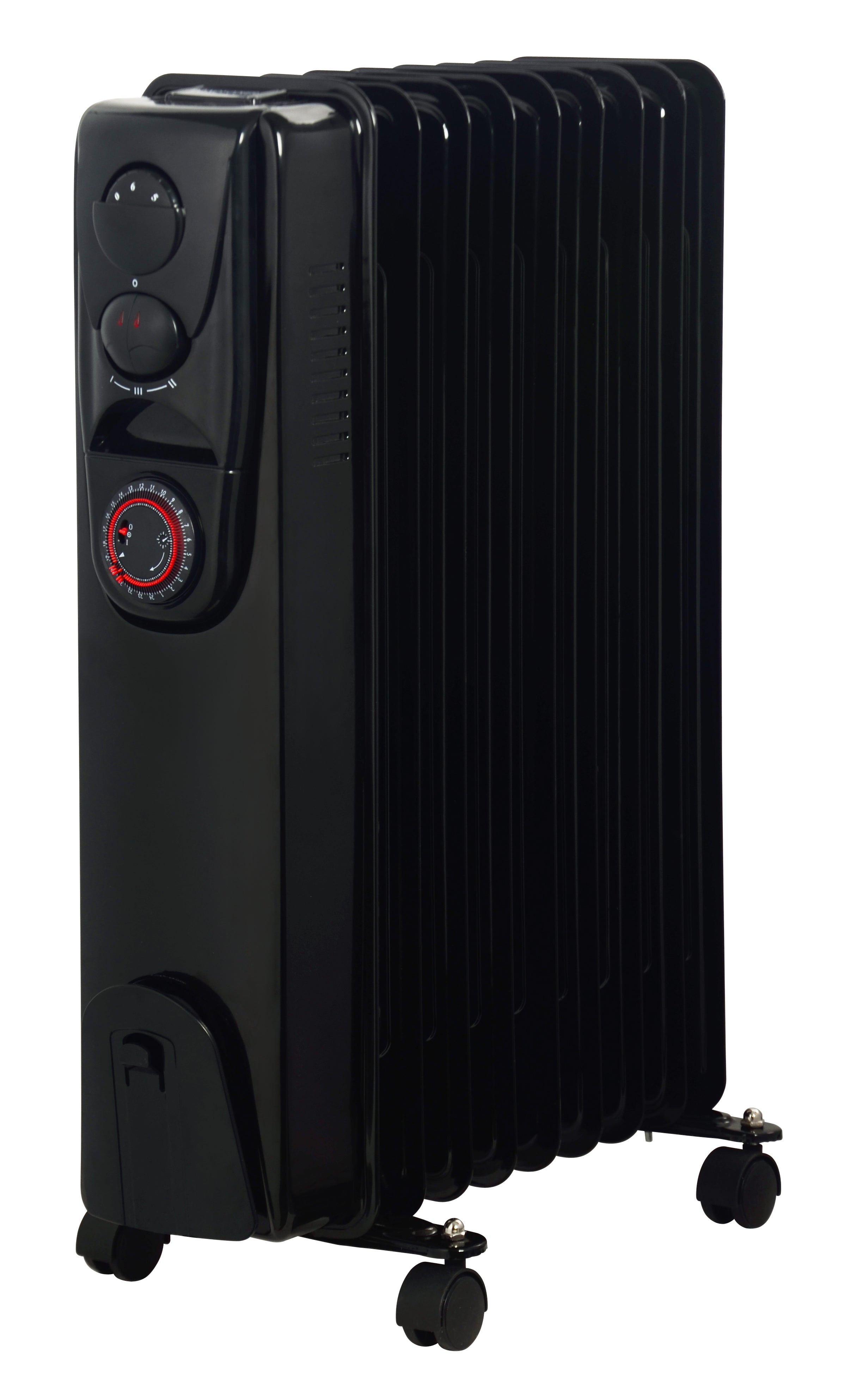 9 Fins 2000W Oil Filled Heater - Timer Function - Glossy Black