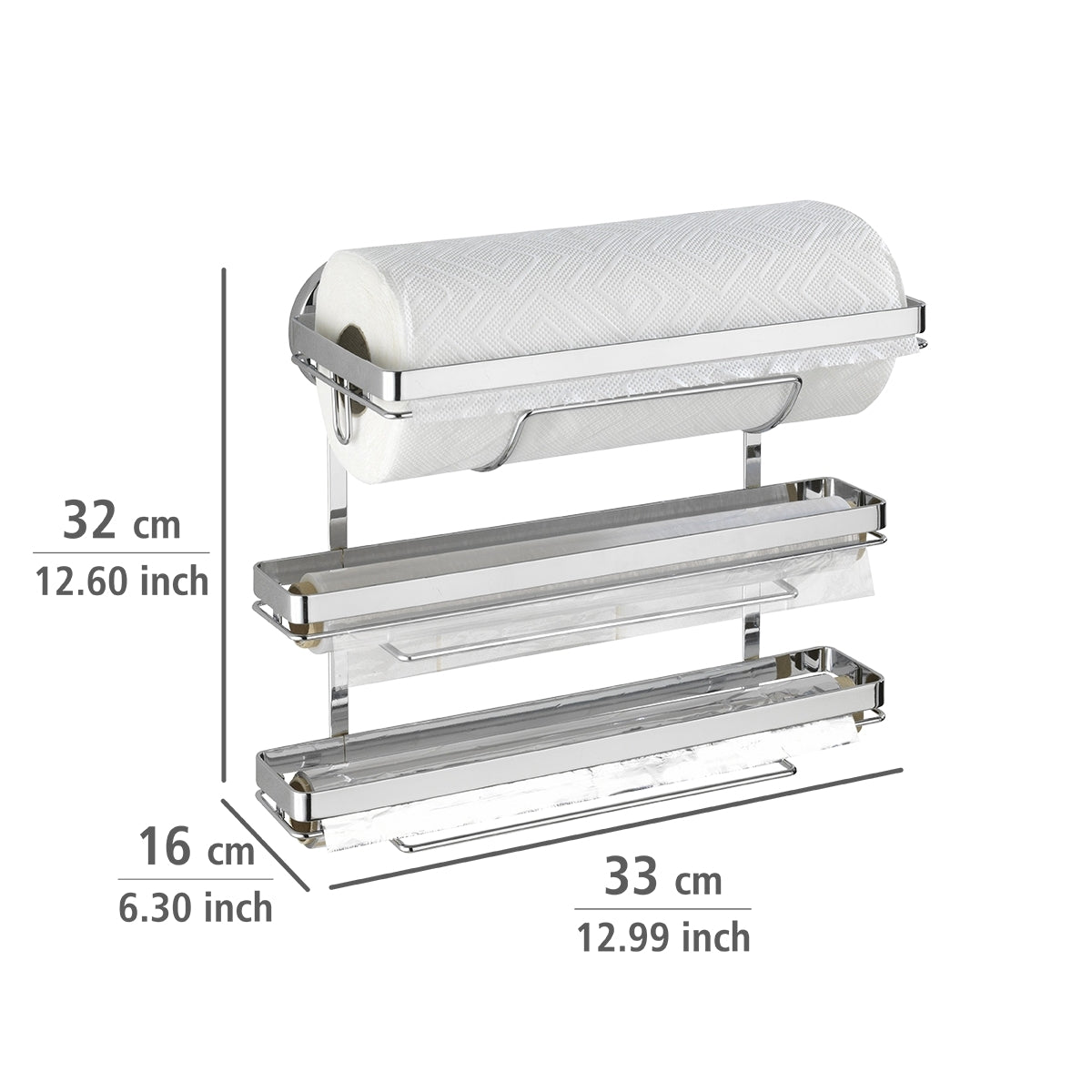 Magic-Loc Kitchen Roll Holder - Trio - No Drilling