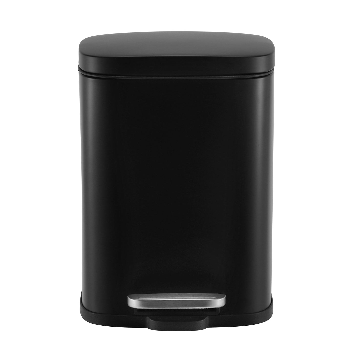 MODENA RECTANGLE  5L STEEL PEDAL BIN  -  BLACK MATTE