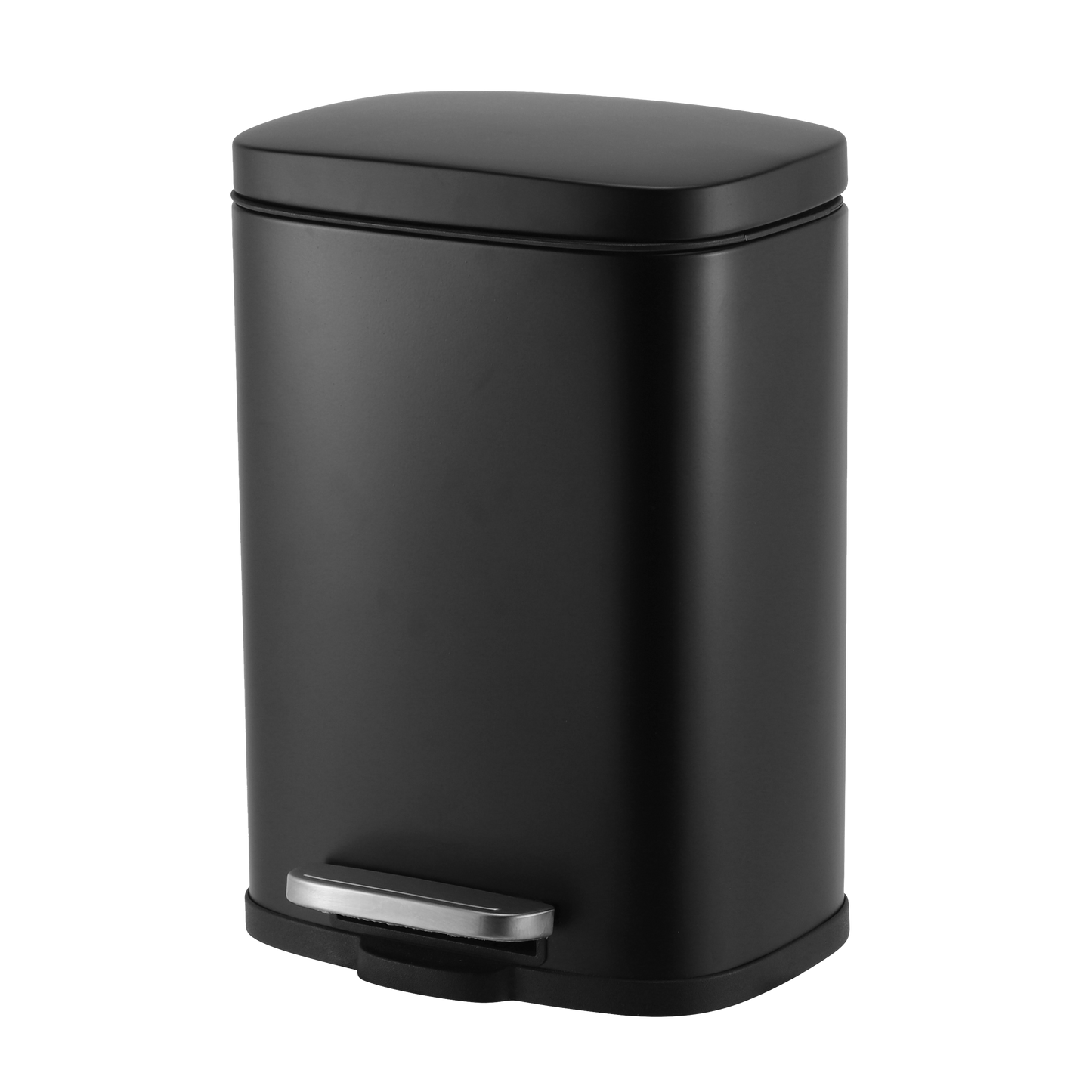 MODENA RECTANGLE  5L STEEL PEDAL BIN  -  BLACK MATTE