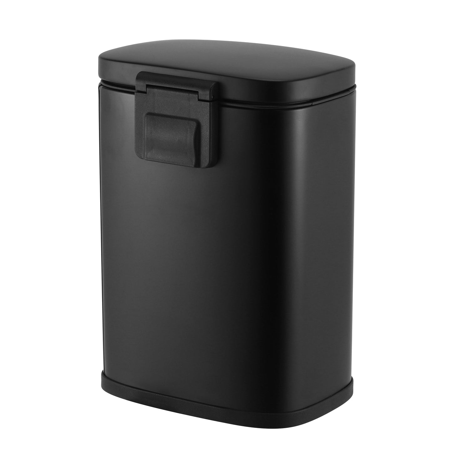 MODENA RECTANGLE  5L STEEL PEDAL BIN  -  BLACK MATTE