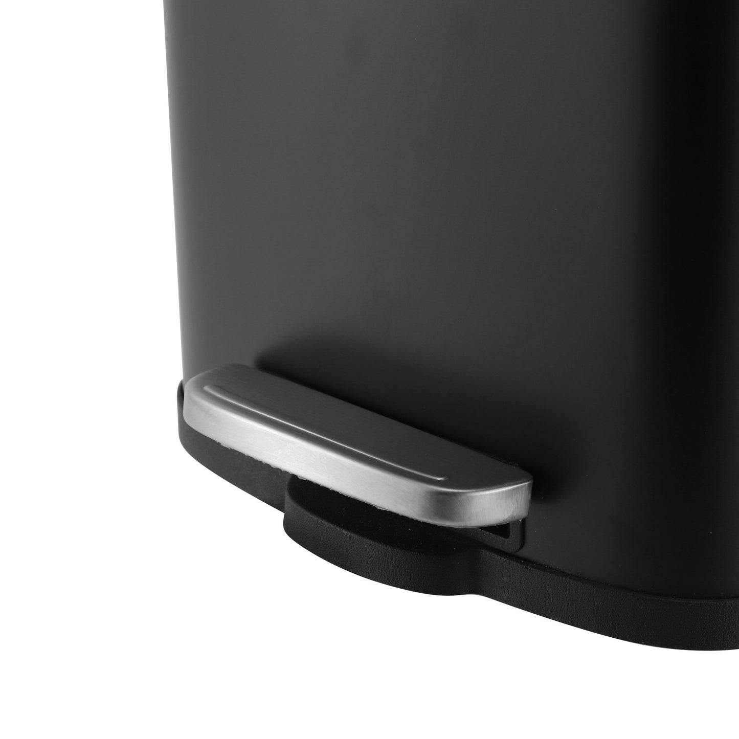 MODENA RECTANGLE  5L STEEL PEDAL BIN  -  BLACK MATTE