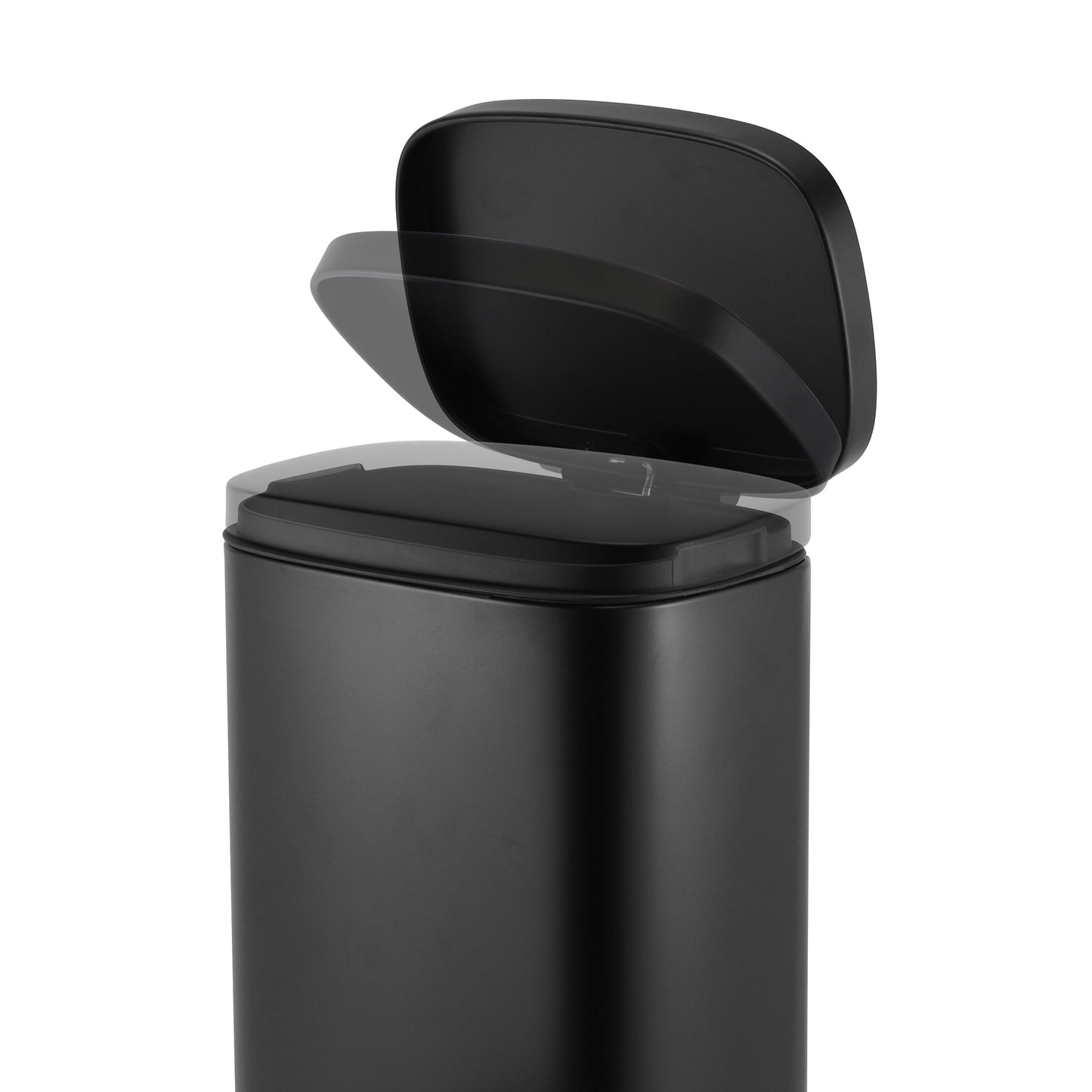 MODENA RECTANGLE  5L STEEL PEDAL BIN  -  BLACK MATTE