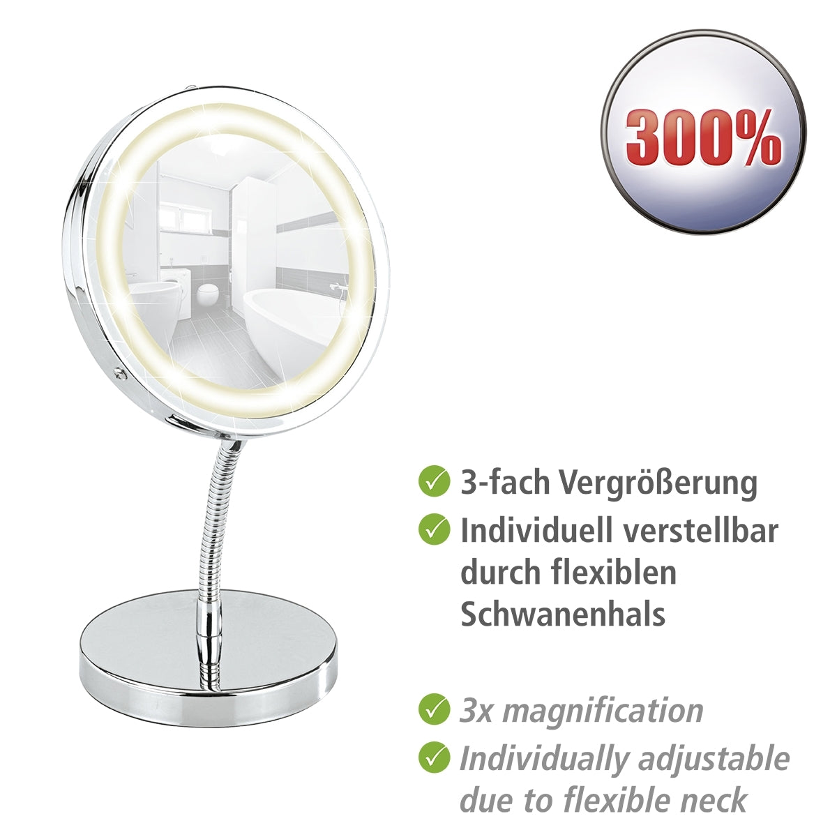 LED Standing Cosmetic Mirror - Brolo Range