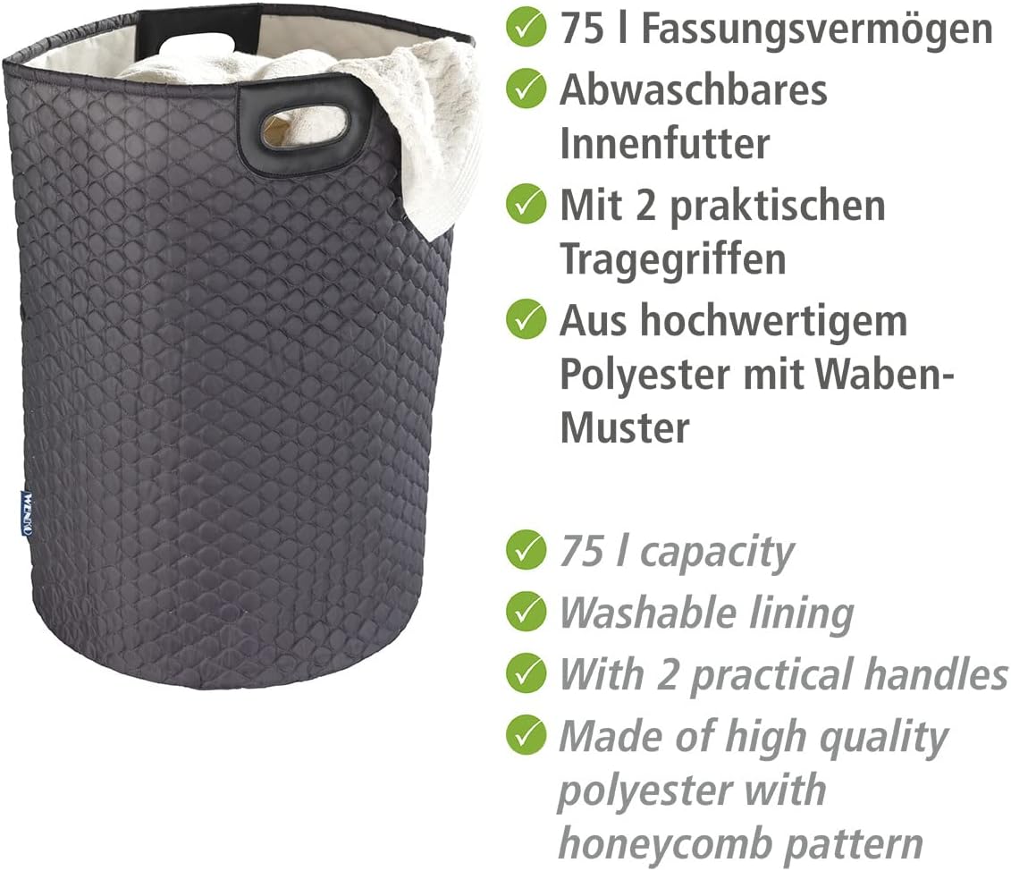 Laundry Basket 79L- Wabo - Black
