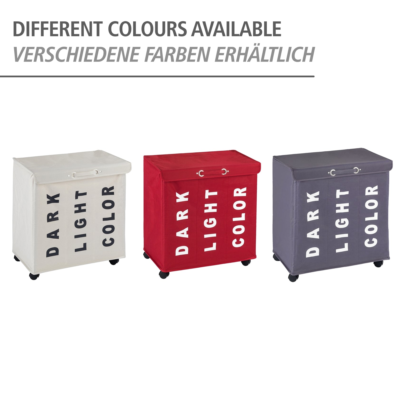 Laundry Basket 116L - 3 Compartment - Trivo - Beige