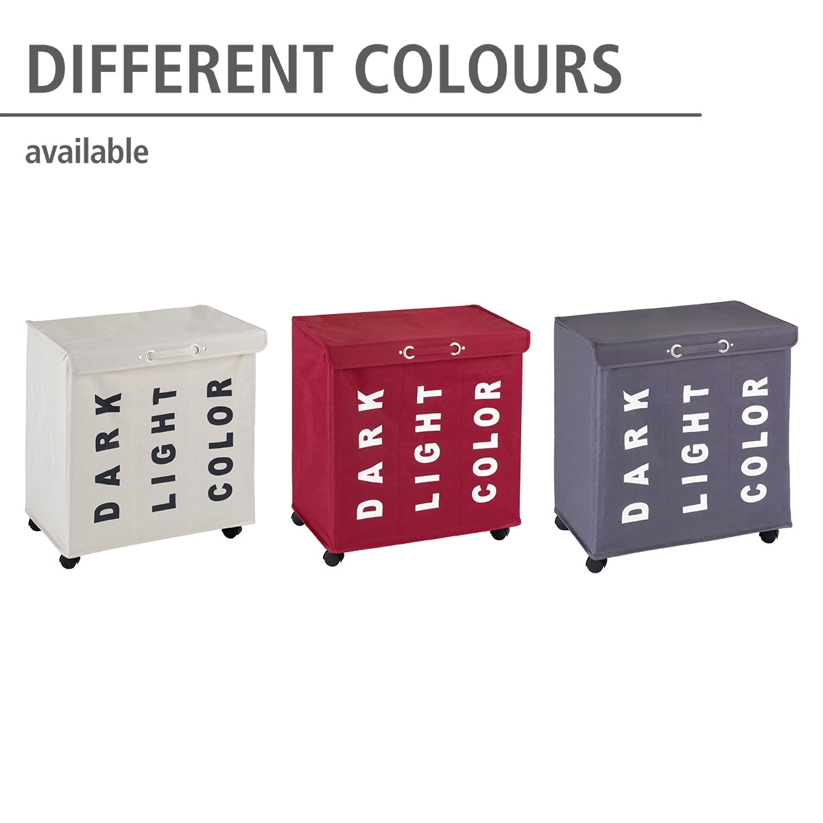 Laundry Basket 116L - 3 Compartment - Trivo - Grey