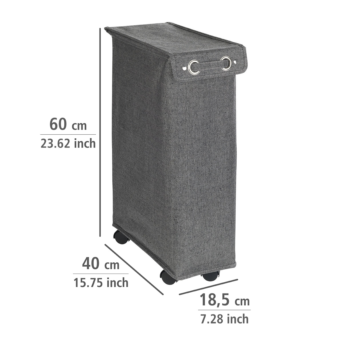 Laundry Basket 43L - With Lid - Corno Prime - Black-White