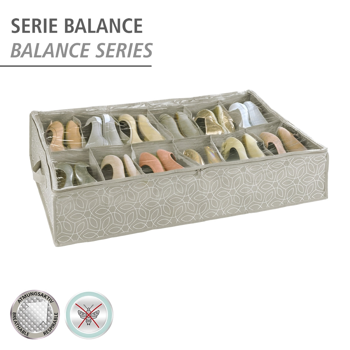 UNDERBED SHOE STORAGE - BALANCE RANGE - 12 COMPARTMENTS