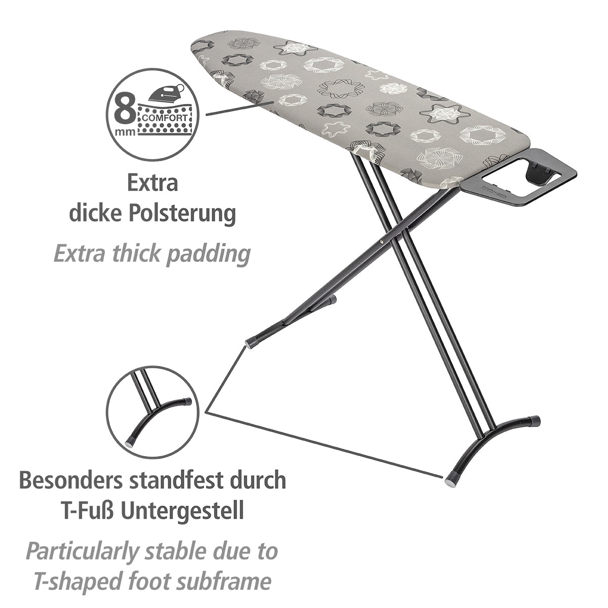 IRONING BOARD - CLASSIC - BLACK - 120X38CM