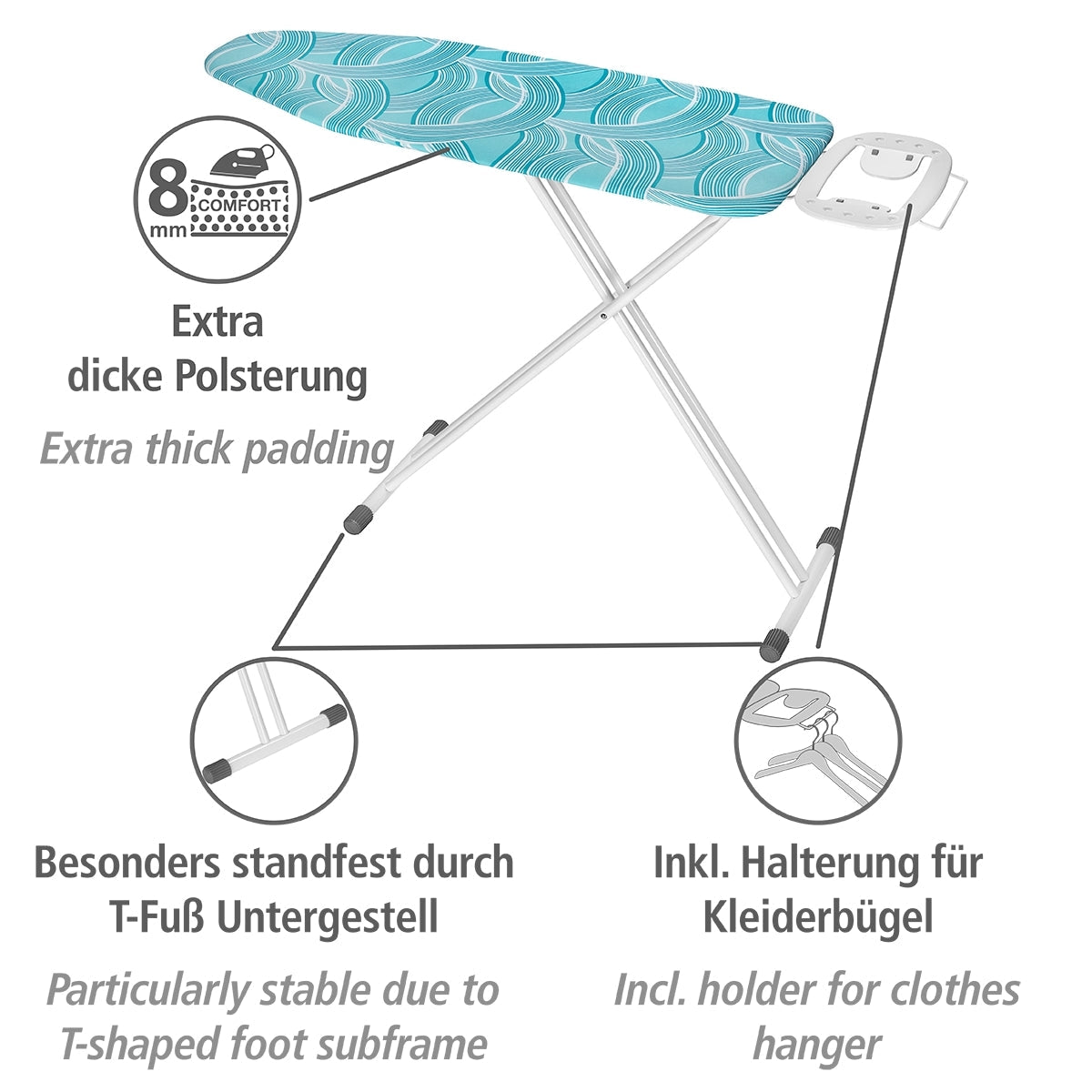 IRONING BOARD - ADVANCE - ADJUSTABLE - 120X42CM