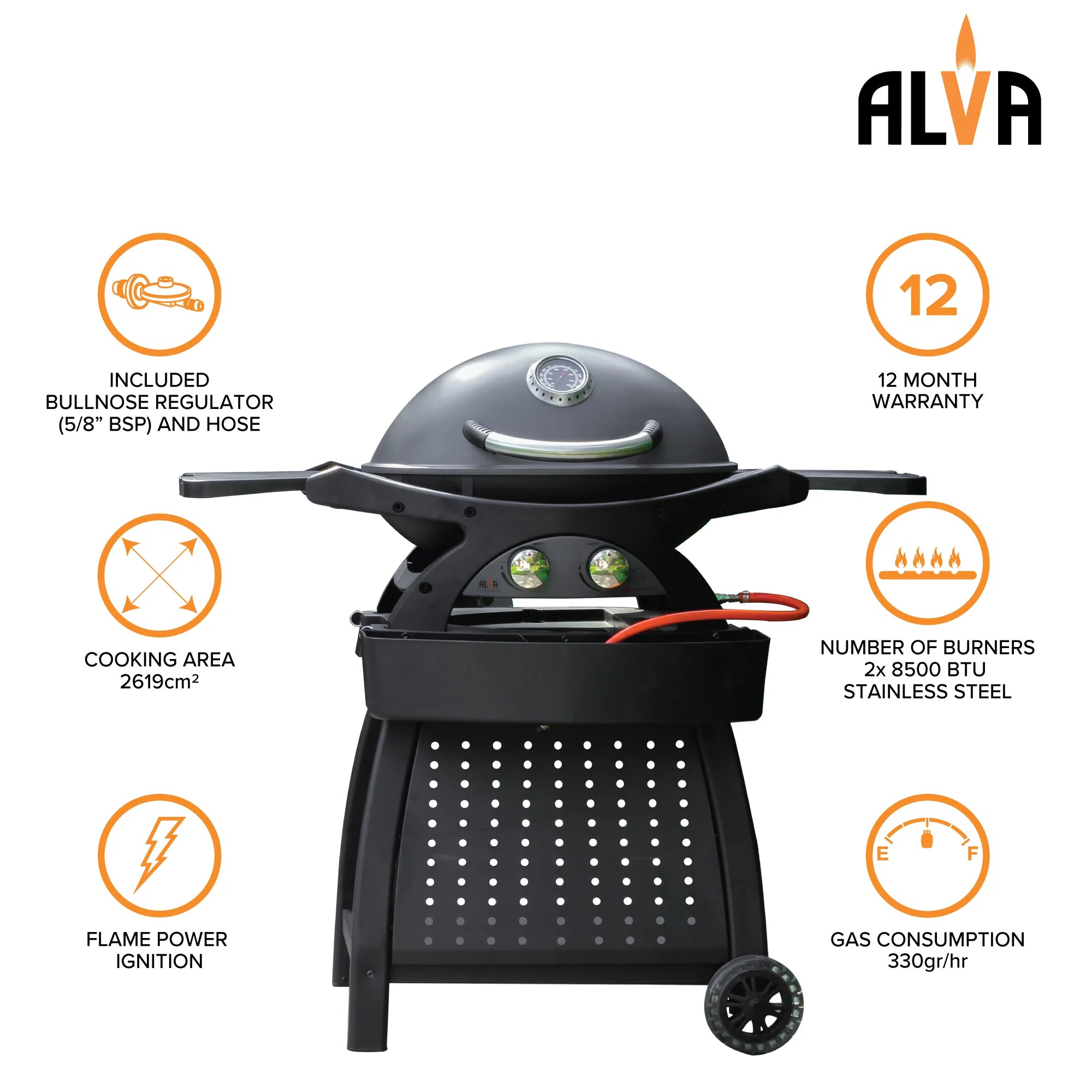Mondo 2-Burner Gas BBQ & Cart