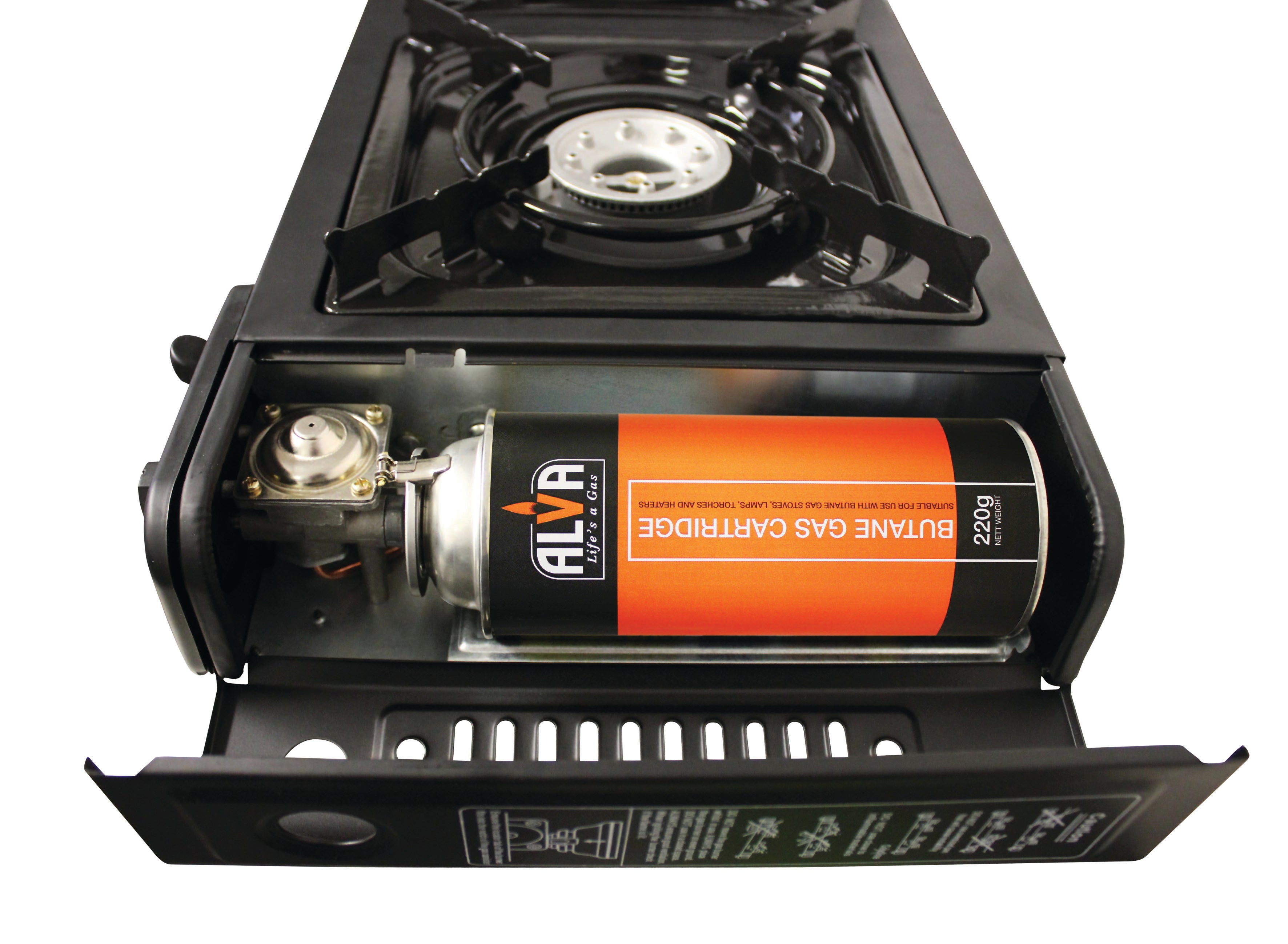 Double Burner Butane Gas Canister Stove - 2 Plate