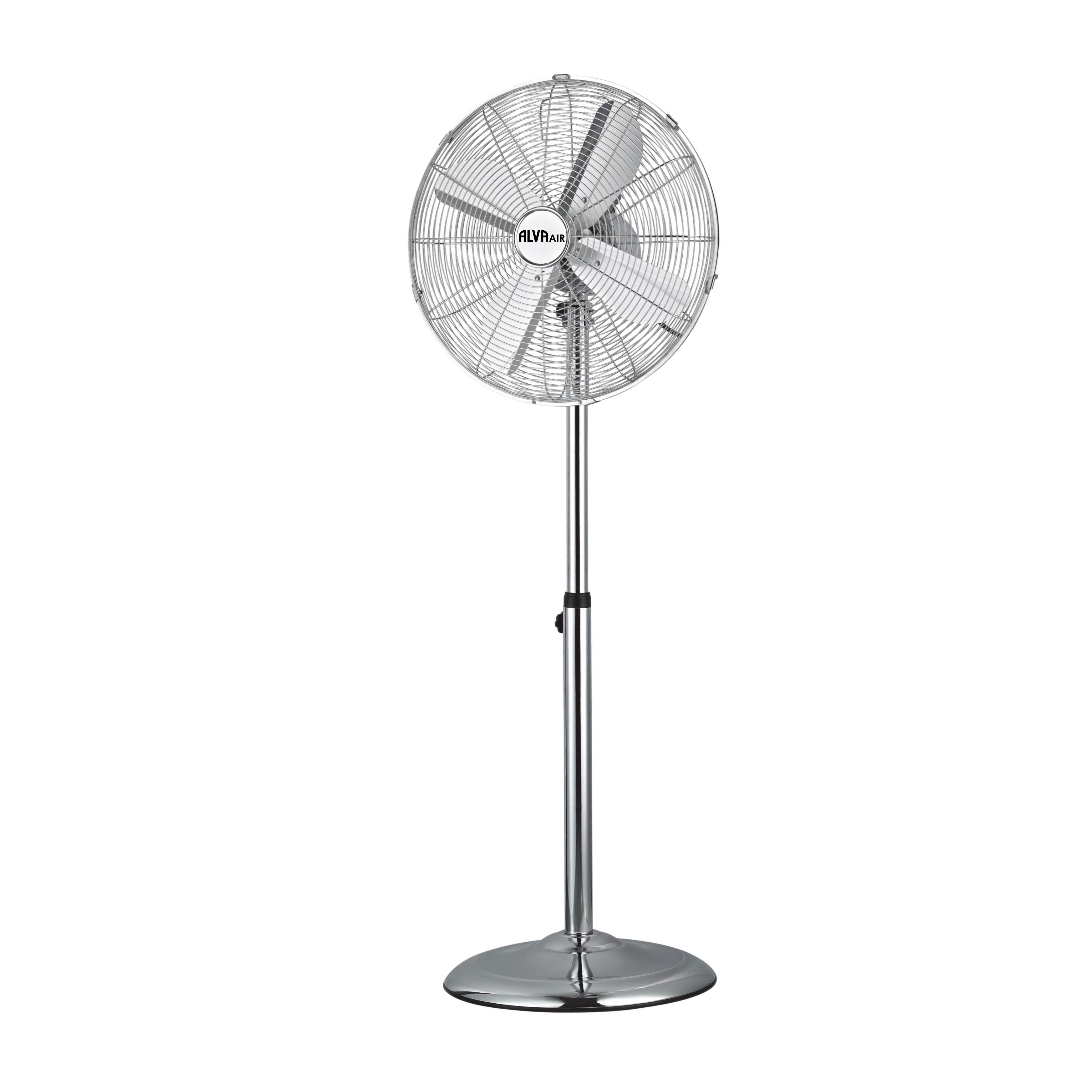 40cm Chrome Telescopic Pedestal Fan 1.2M Tall (Silver)