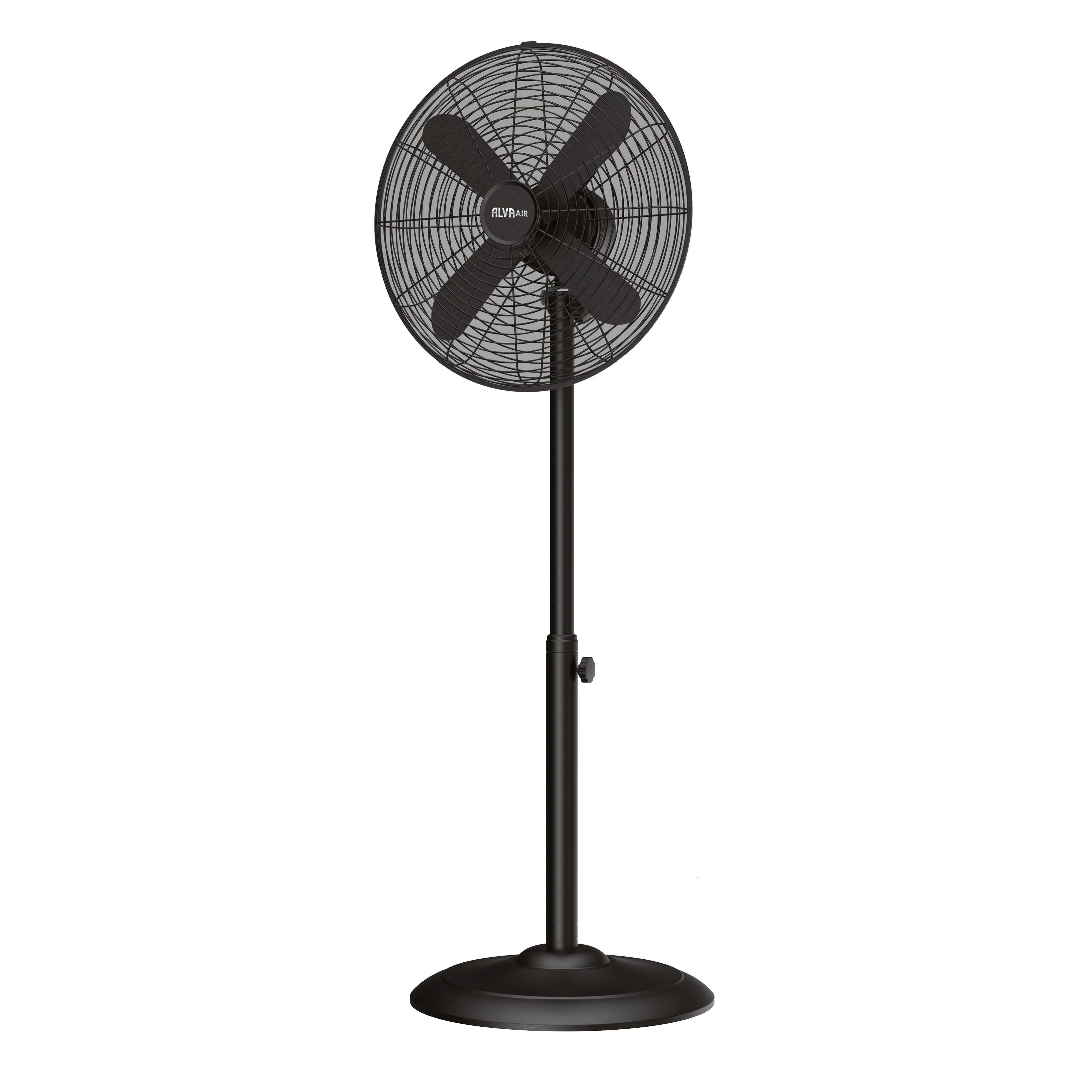 40cm Metal Telescopic Pedestal Fan 1.2M Tall (Matte Black)