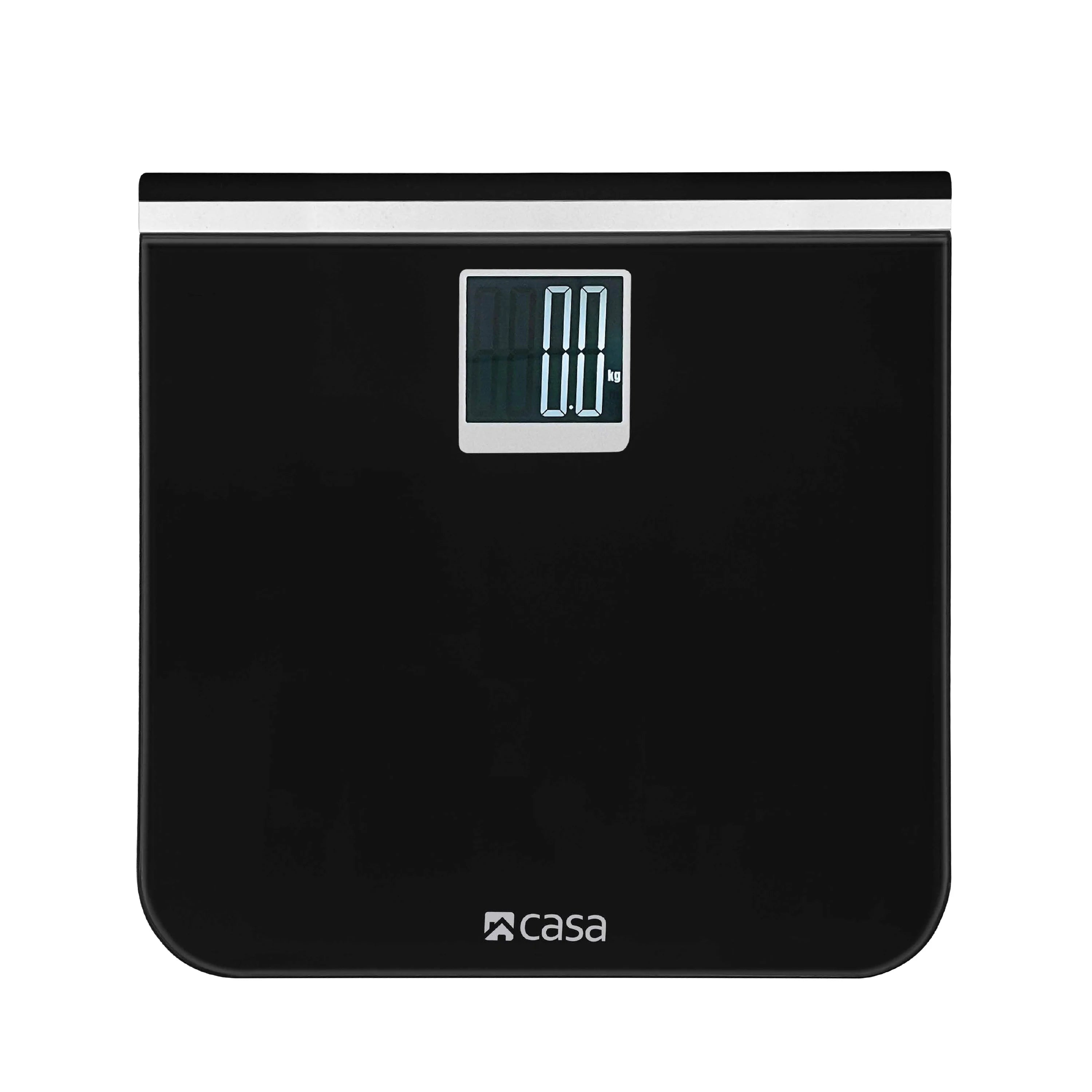 Digital Bathroom Scale | Glass Platform | Black | Large LCD Display