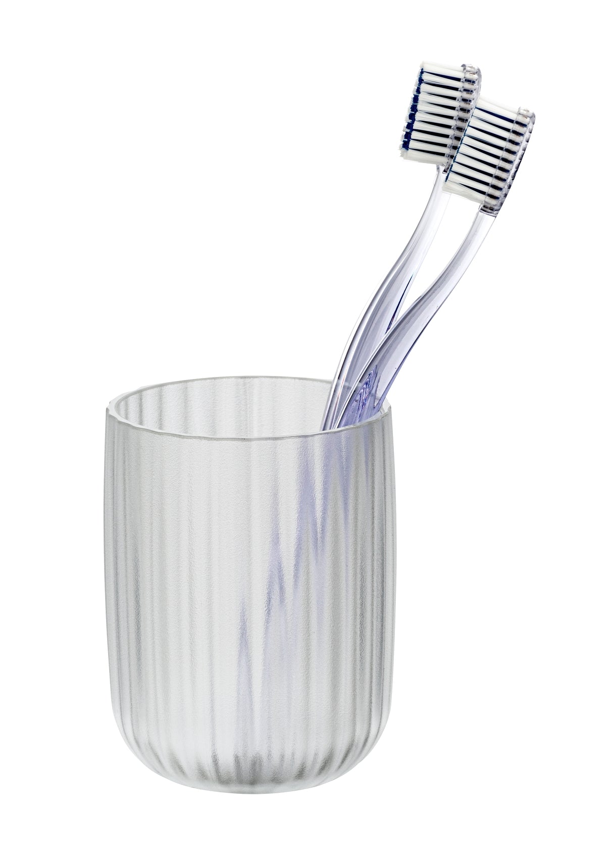 TOOTHBRUSH TUMBLER - AGROPOLI RANGE - WHITE  - FROSTED PLASTIC