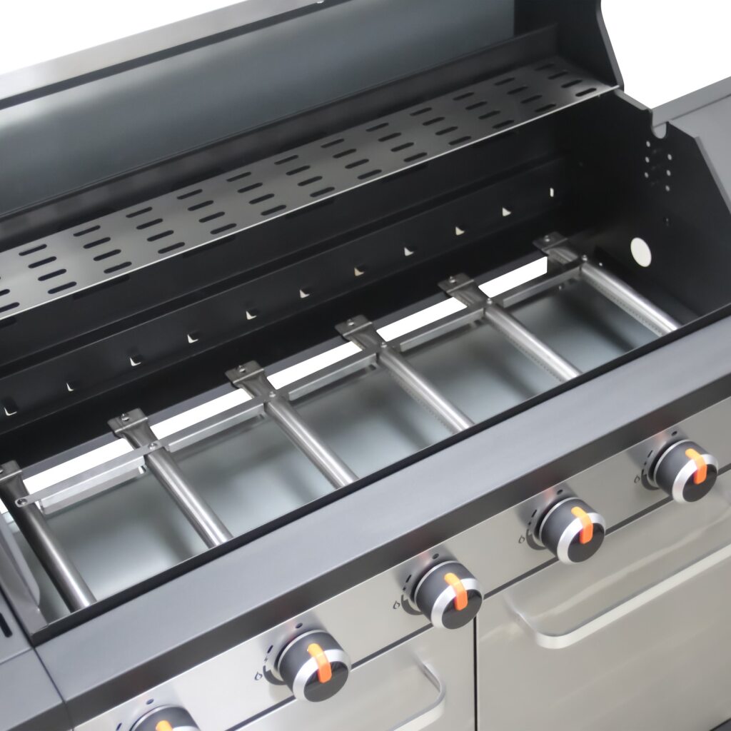 Sierra-6 Burner BBQ With Side Burner – Stainless Steel / Black + FREE TOOL SET