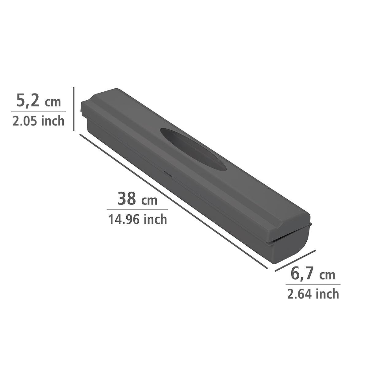 Foil / Cling Wrap Dispenser Cutter 1-Click - Charcoal