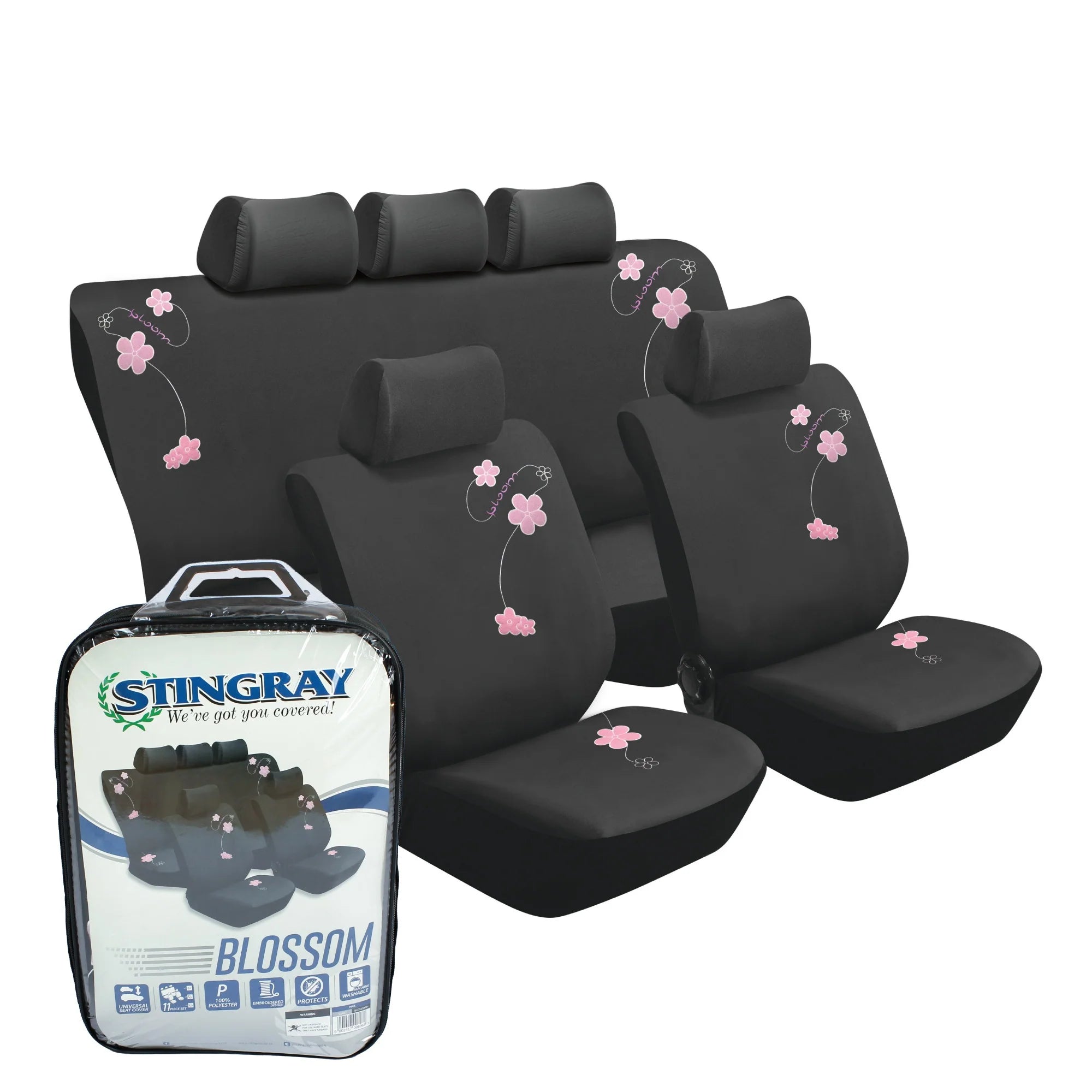 Stingray Blossom Car Seat Cover Set – 11 Piece