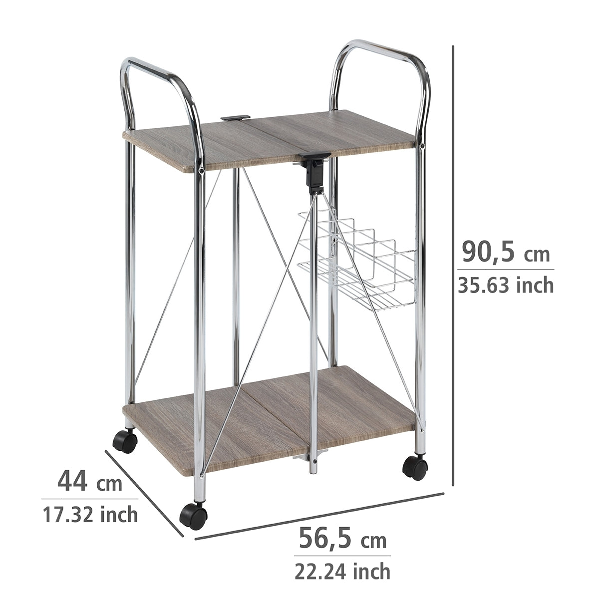 SERVING TROLLEY - FOLDABLE - LIKY RANGE - WOOD METAL