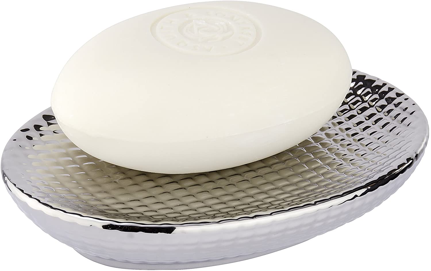 SOAP DISH - DAKAR RANGE - CERAMIC - SILVER