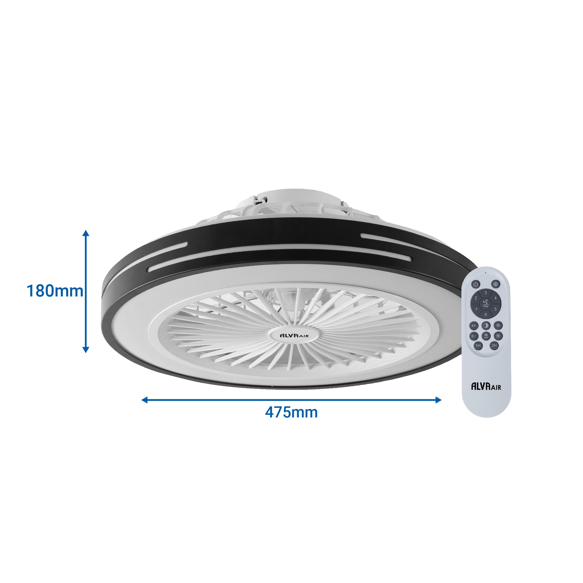 50cm Led Light / Ceiling Fan W Remote (Black)