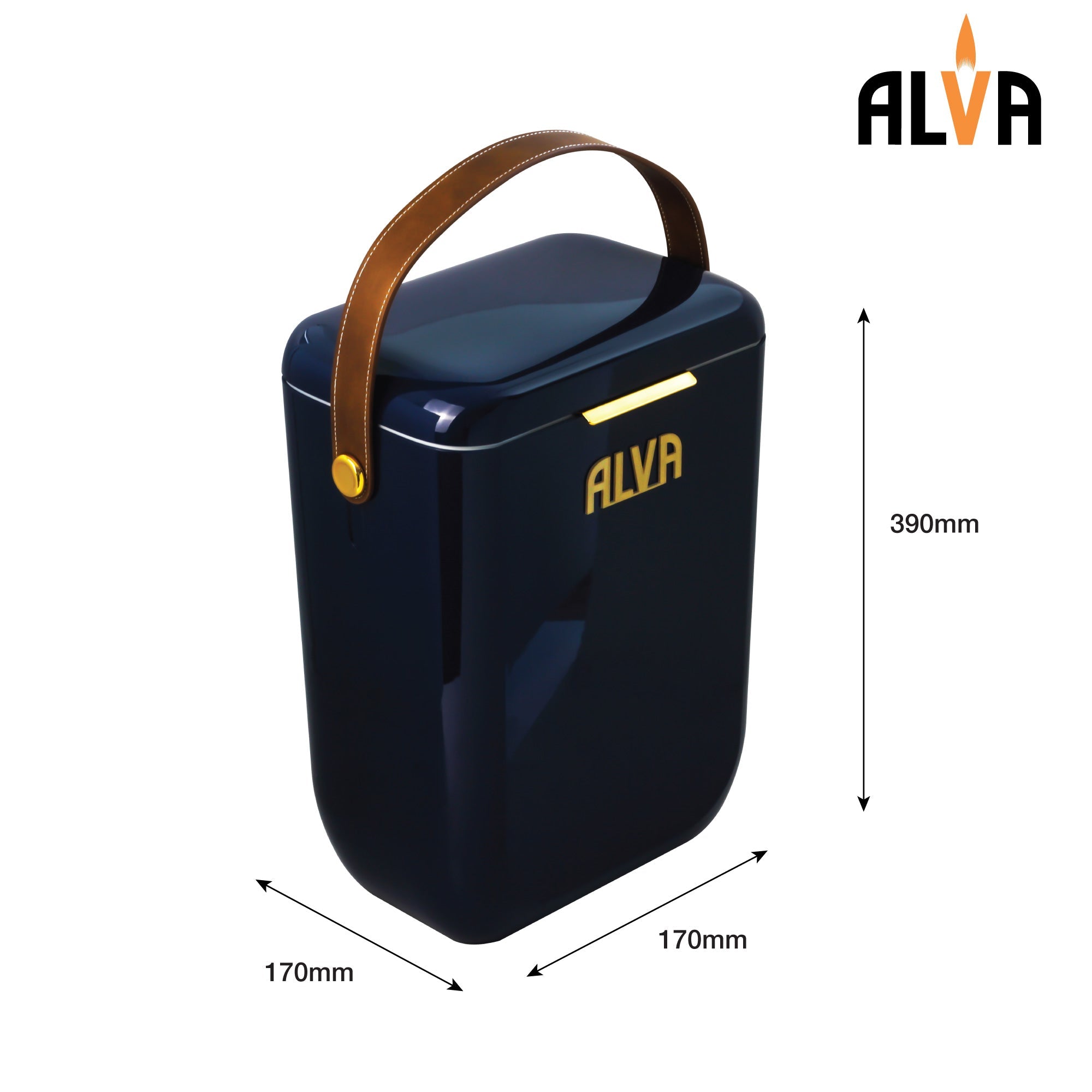 10L Cooler Box Midnight Blue With Leather Strap Alva 10l-cooler-box-midnight-blue-with-leather-strap-alva