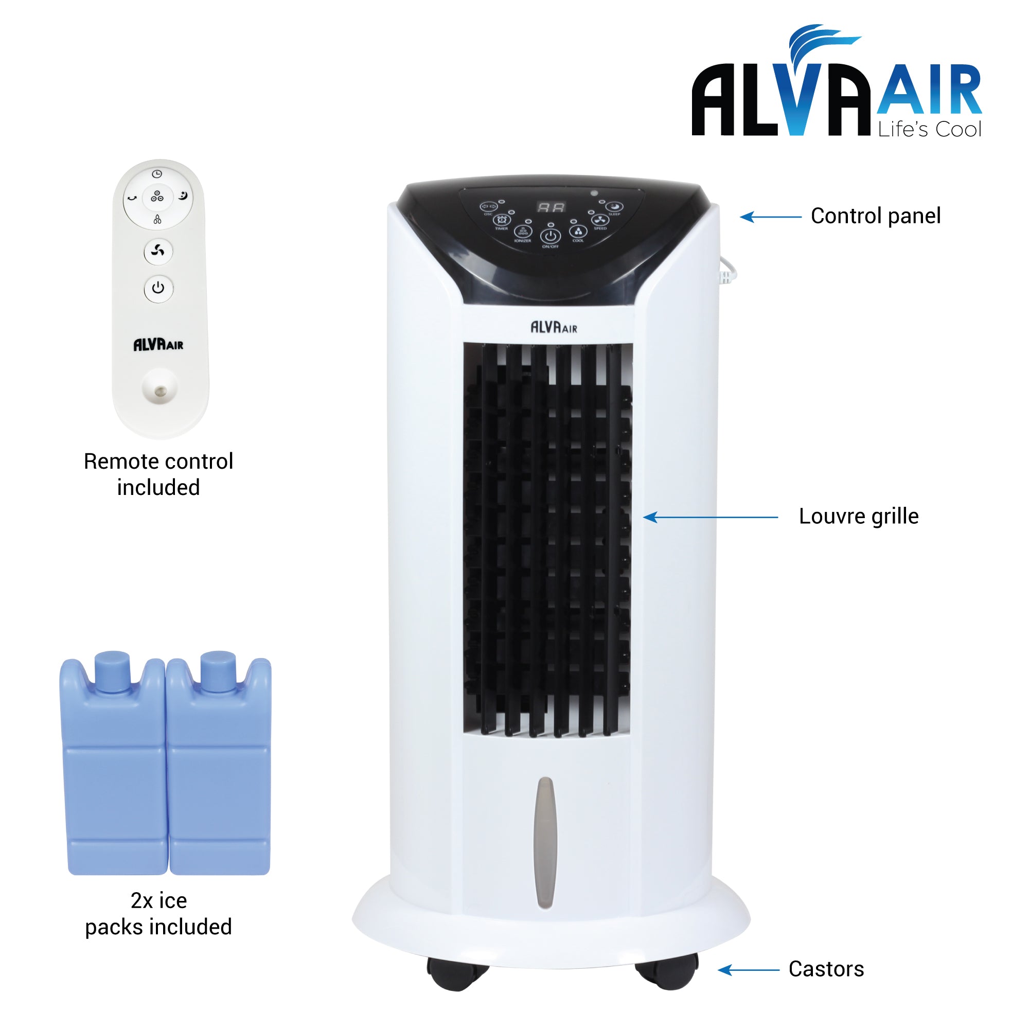 8L Evaporative Air Cooler | Remote Control | Timer | Fan | Humidifier | Air Purifier
