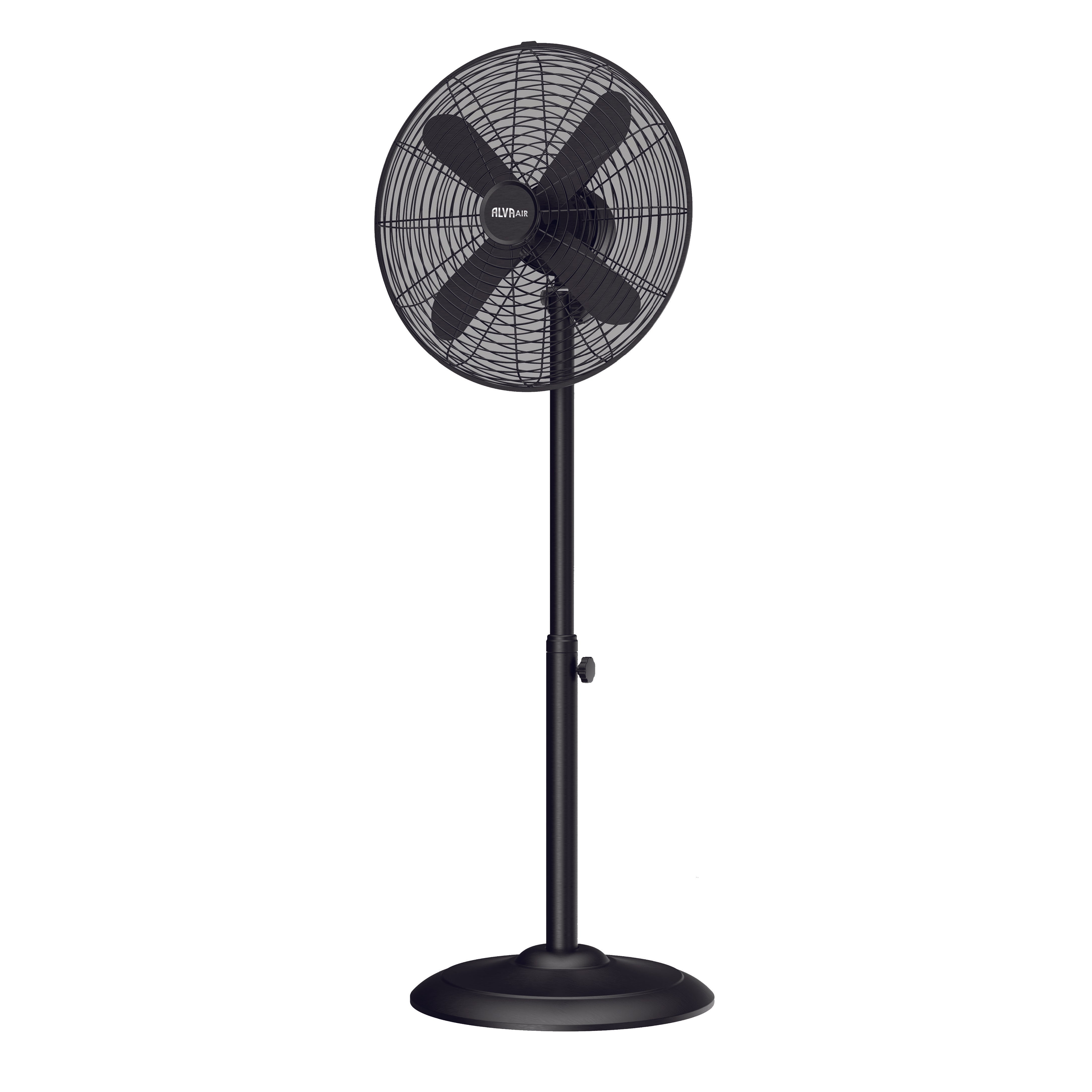 40cm Metal Telescopic Pedestal Fan 1.2M Tall (Matte Black)