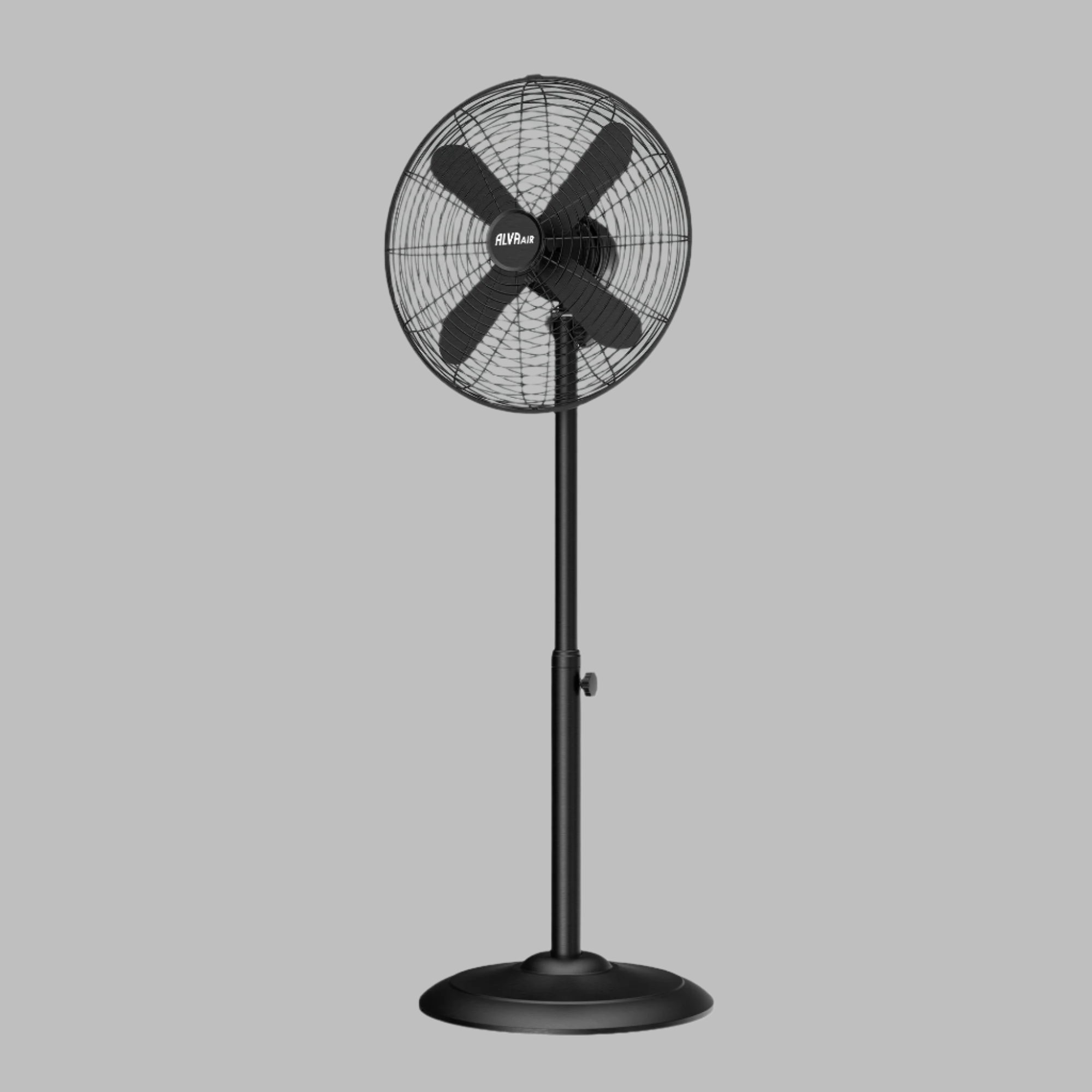 40cm Metal Telescopic Pedestal Fan 1.2M Tall (Matte Black)