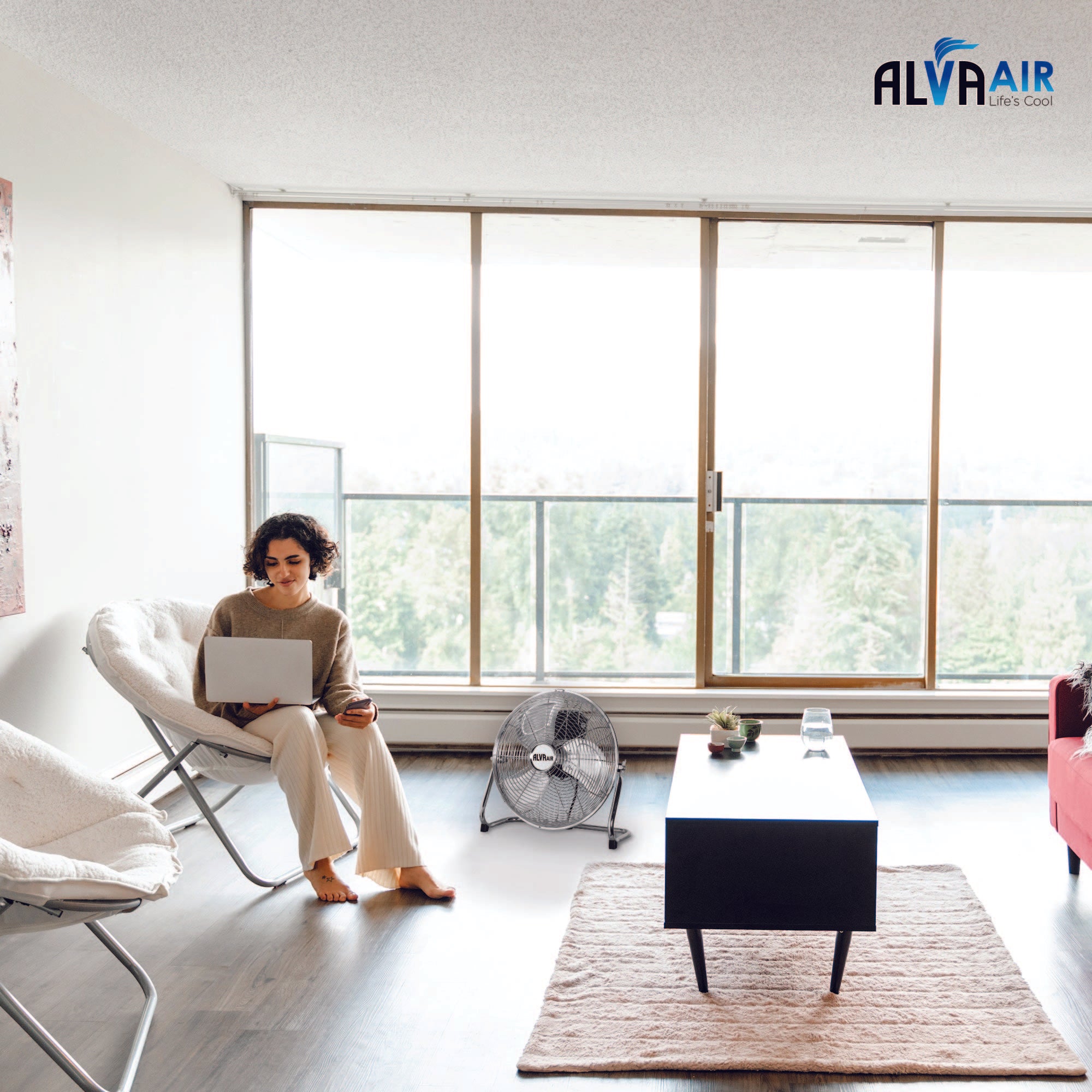 40cm Floor Fan - High Velocity (Chrome Silver)