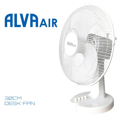 30CM PLASTIC DESK FAN (WHITE)