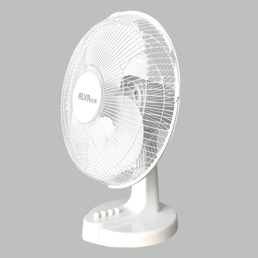 30cm Plastic Desk Fan (White)