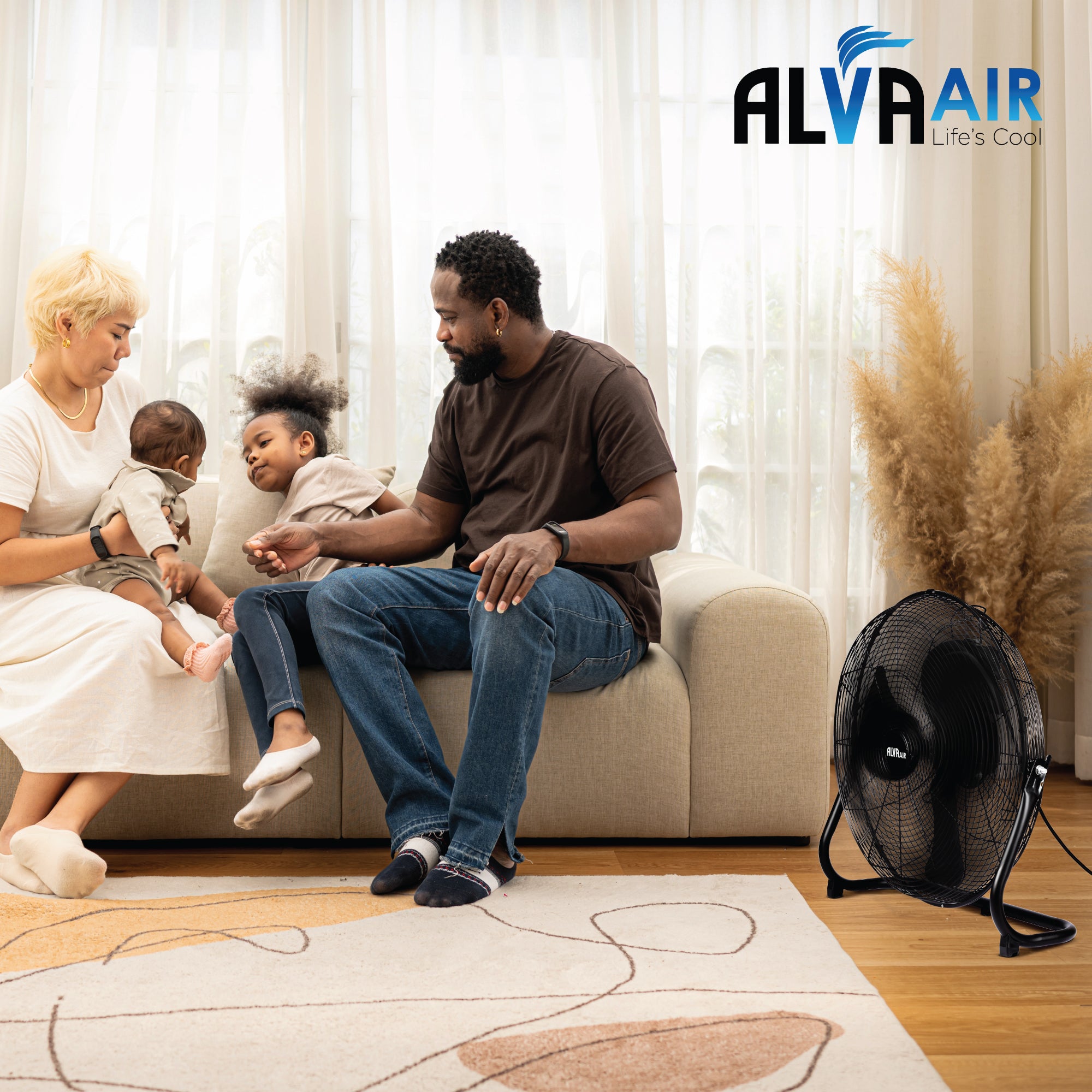 50cm Floor Fan - High Velocity (Matt Black)