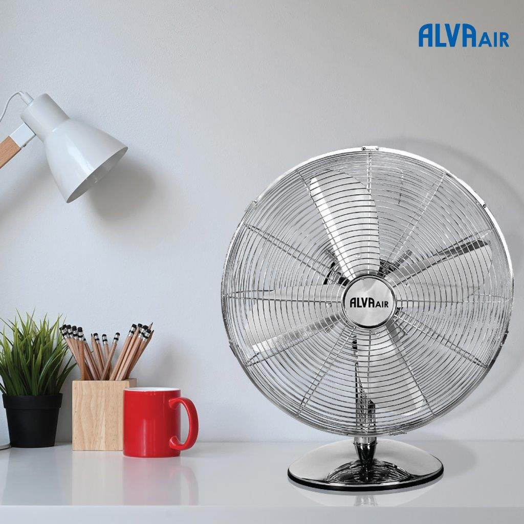 30cm Metal Desk Fan (Chrome)