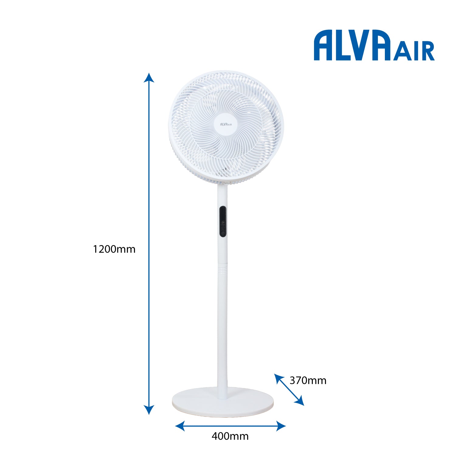 40cm Plastic Pedestal Fan | Remote & Touch Control Telescopic (White)