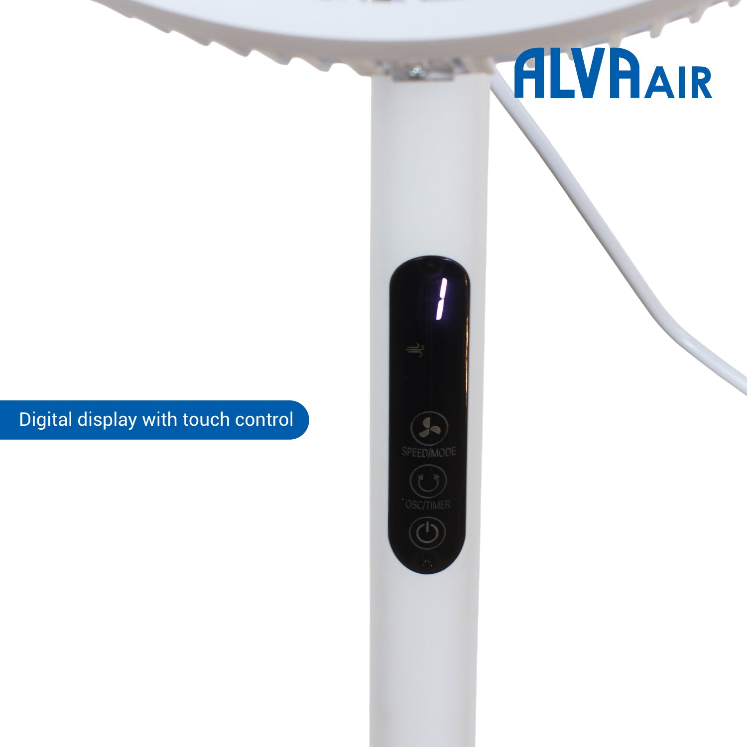 40cm Plastic Pedestal Fan | Remote & Touch Control Telescopic (White)
