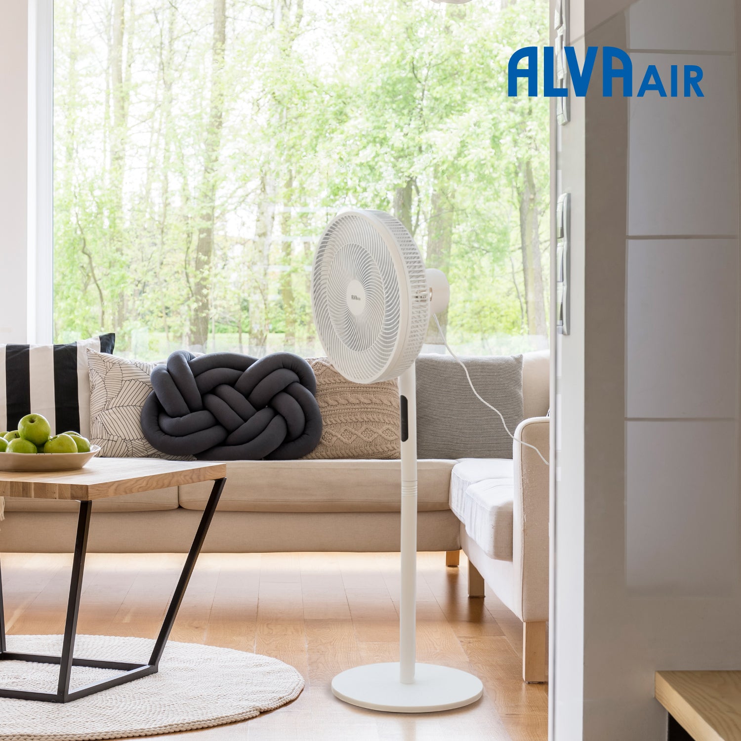40cm Plastic Pedestal Fan | Remote & Touch Control Telescopic (White)