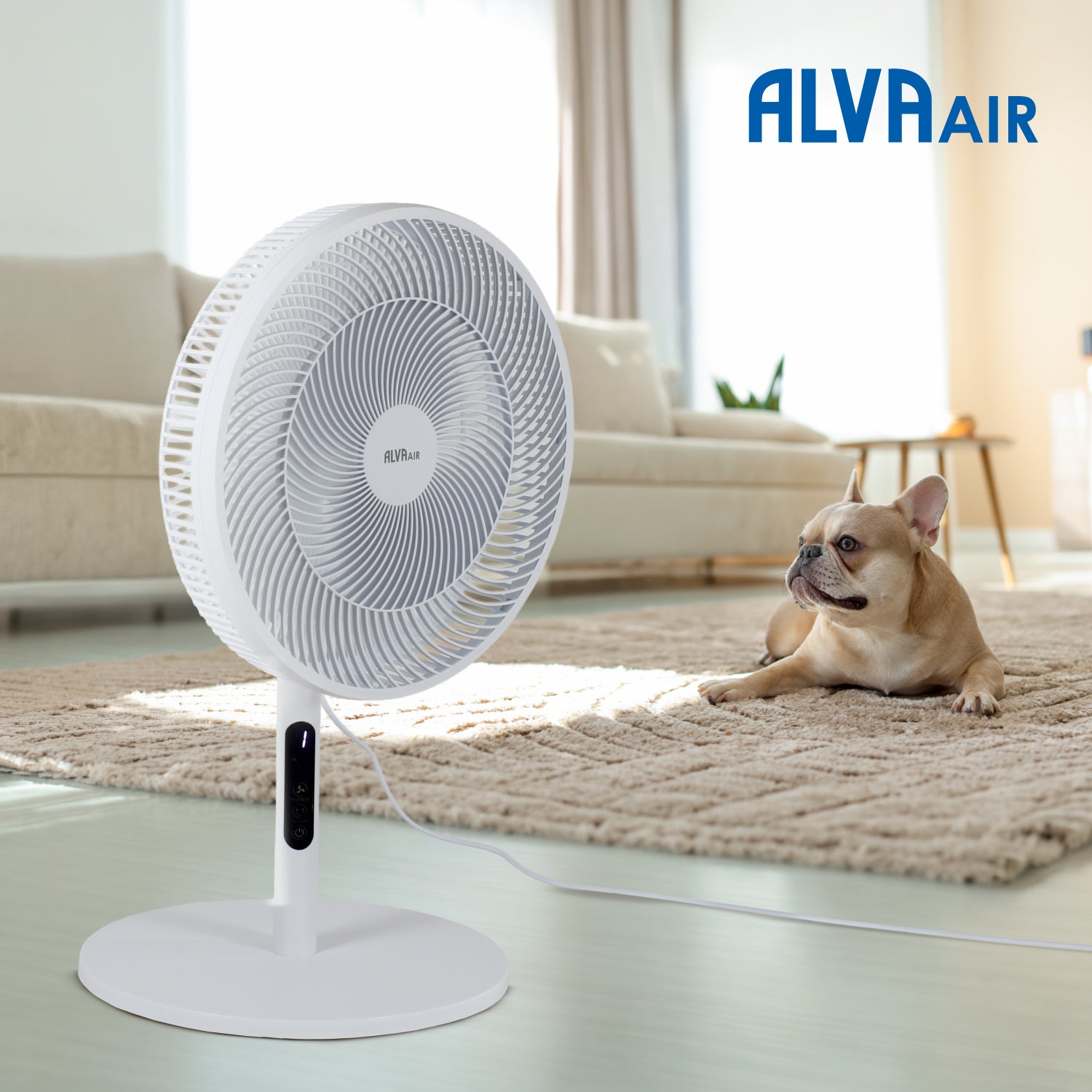 40cm Plastic Pedestal Fan | Remote & Touch Control Telescopic (White)
