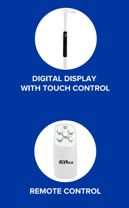 40cm Plastic Pedestal Fan | Remote & Touch Control Telescopic (White)