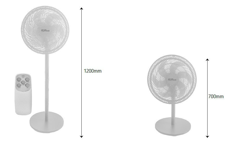 40cm Plastic Pedestal Fan | Remote & Touch Control Telescopic (White)