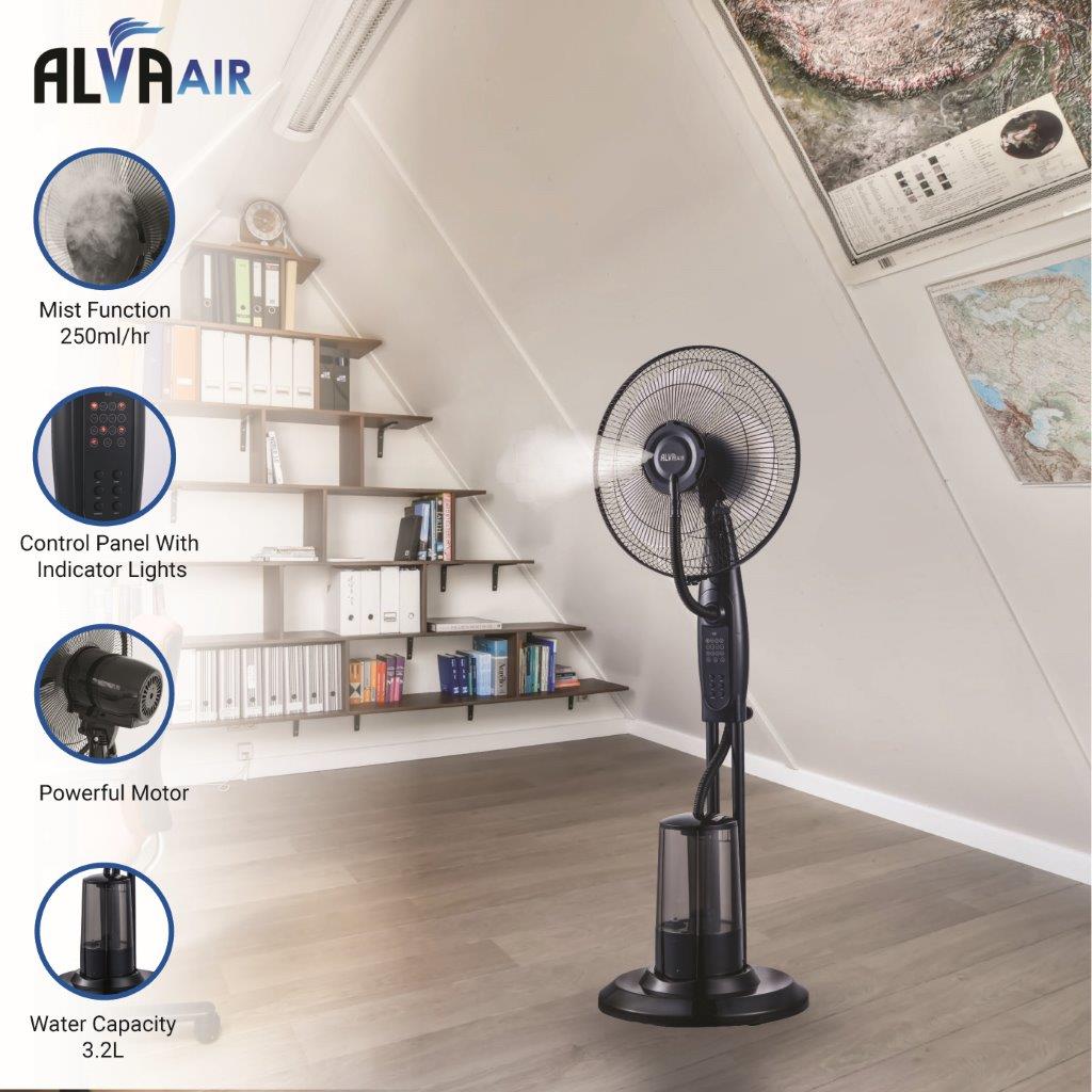 40cm Pedestal Mist Fan 3.2L With Remote