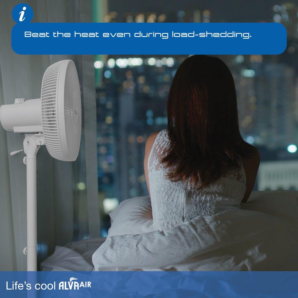 Backup Fan 30cm Rechargeable 110cm Tall Pedestal Fan (Battery Backup)
