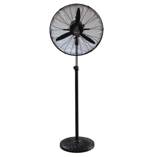 Black 65cm Industrial Pedestal Telescopic  Metal Fan