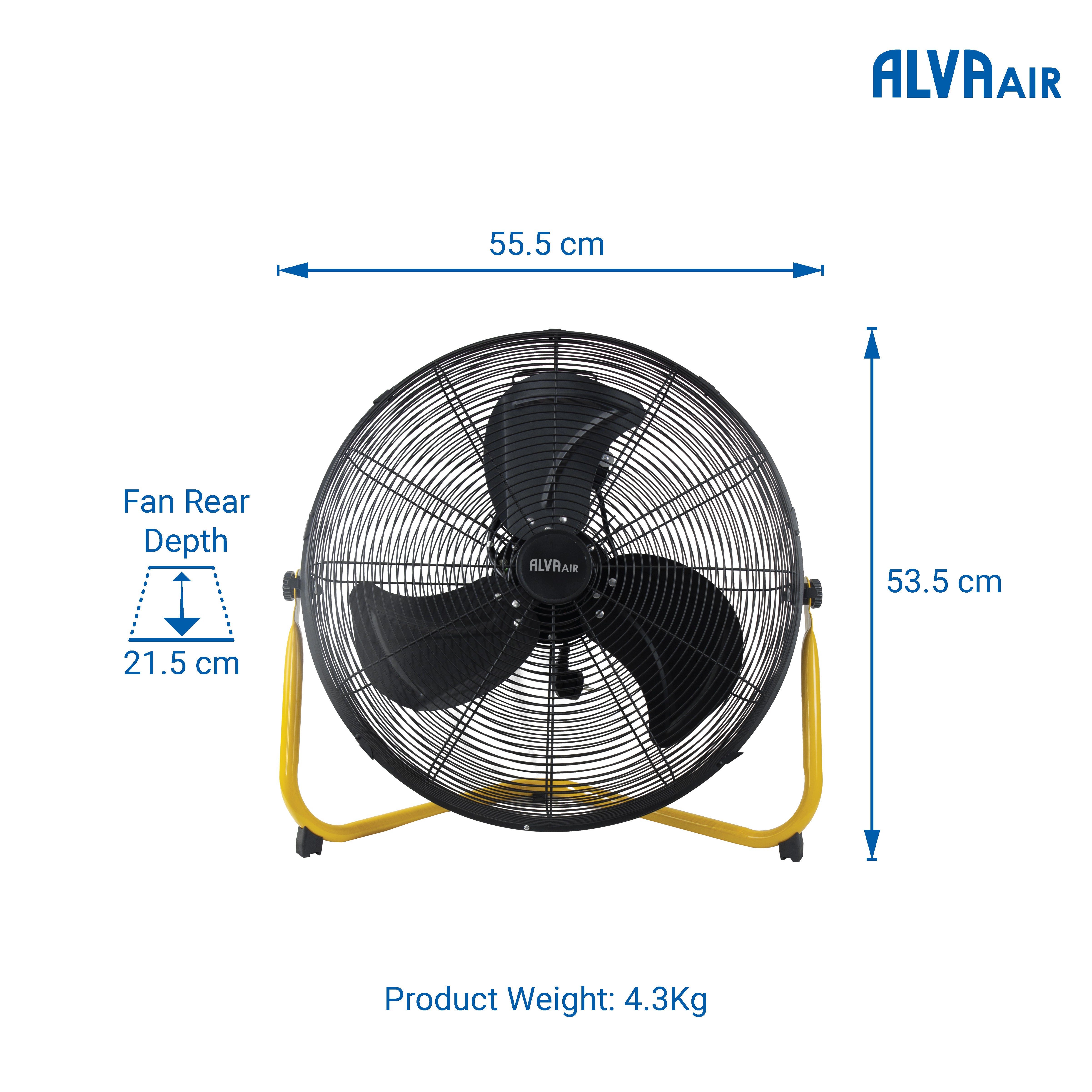 50cm Floor Fan - High Velocity (Matt Black)