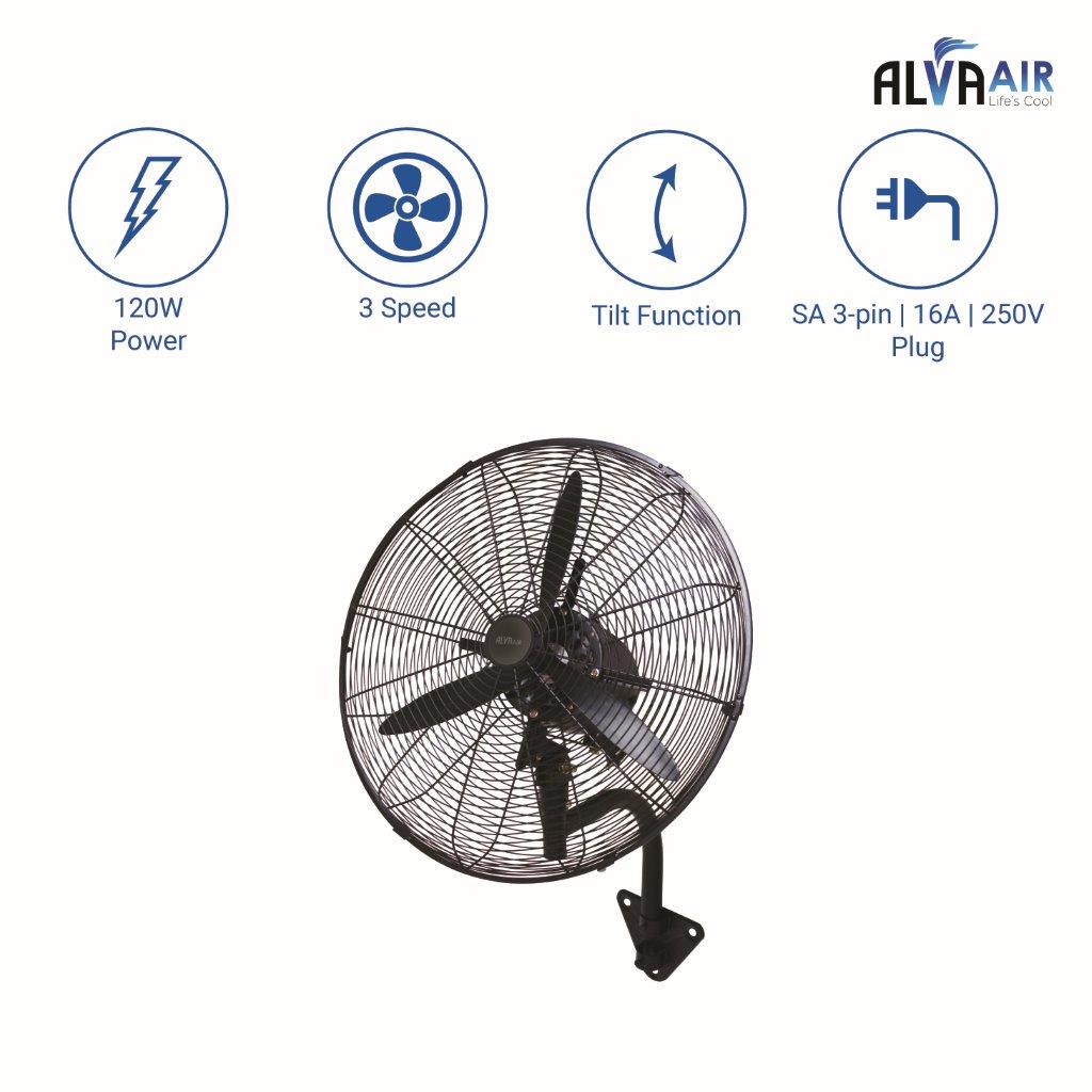 50cm Industrial Wall Fan - High Velocity (Matt Black)