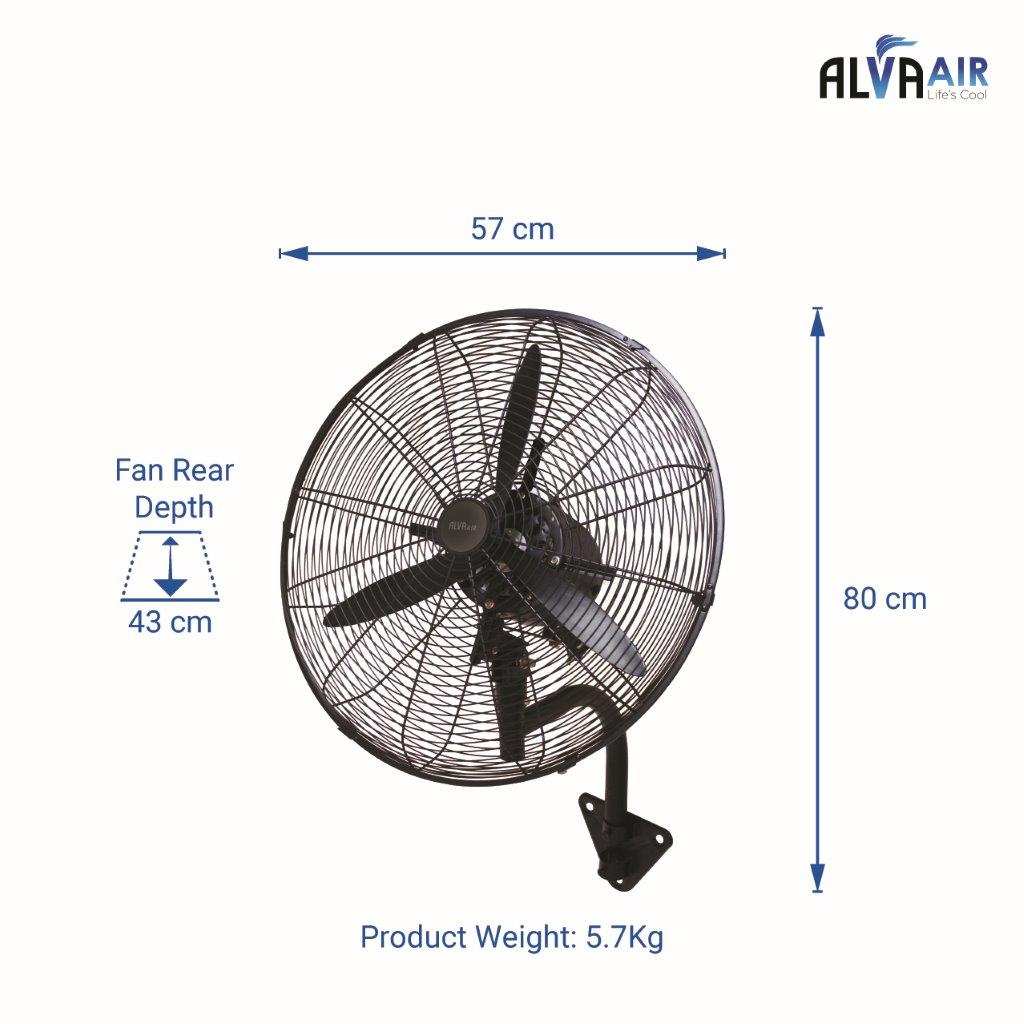 50cm Industrial Wall Fan - High Velocity (Matt Black)