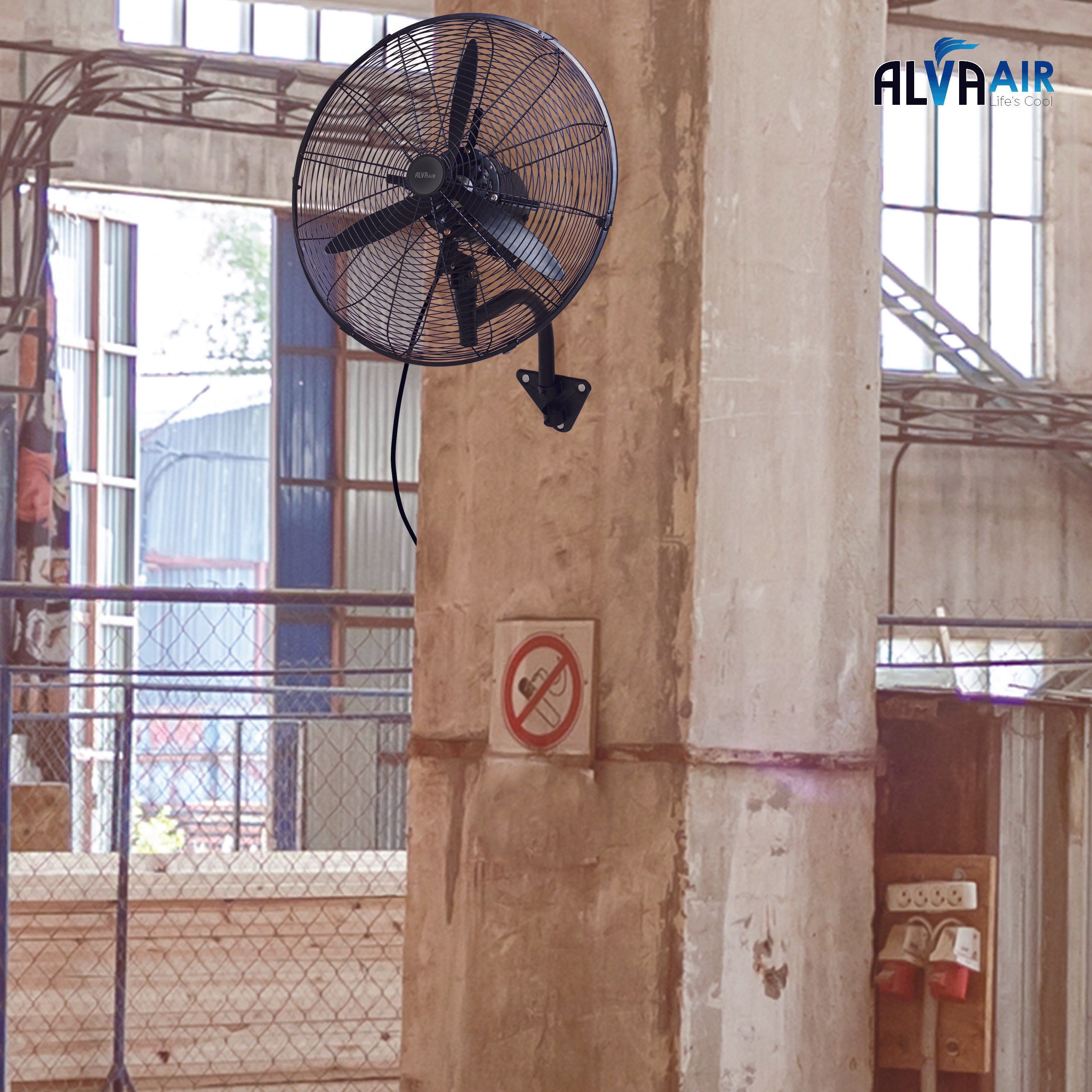 50cm Industrial Wall Fan - High Velocity (Matt Black)